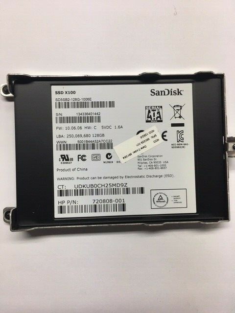 SanDisk SSD X100, SD5SB2-128G-1006E, 128GB, HP P/N: 720808-001