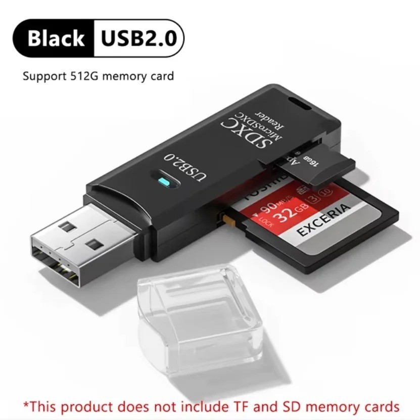 Multi Functional 2-in-1 High-speed USB 3.0/2.0 Card Reader Supports TF+SD Comput