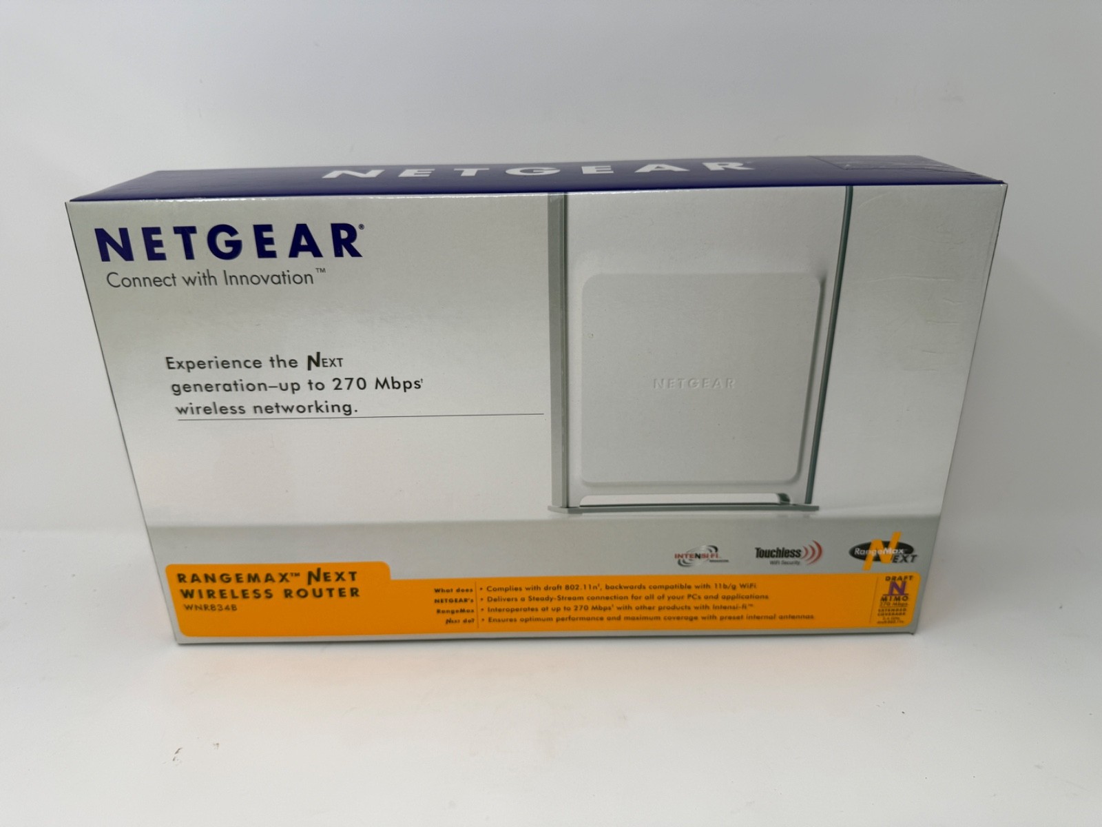 NETGEAR RangeMax NEXT WNR834B Wireless N Router 270Mbps New Open Box Sealed
