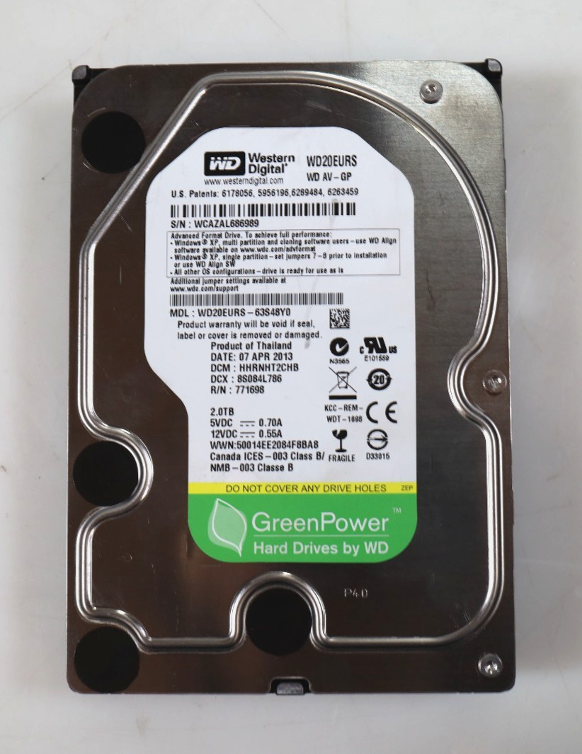 Western Digital GreenPower 2TB 5400RPM 3.5" SATA Hard Drive