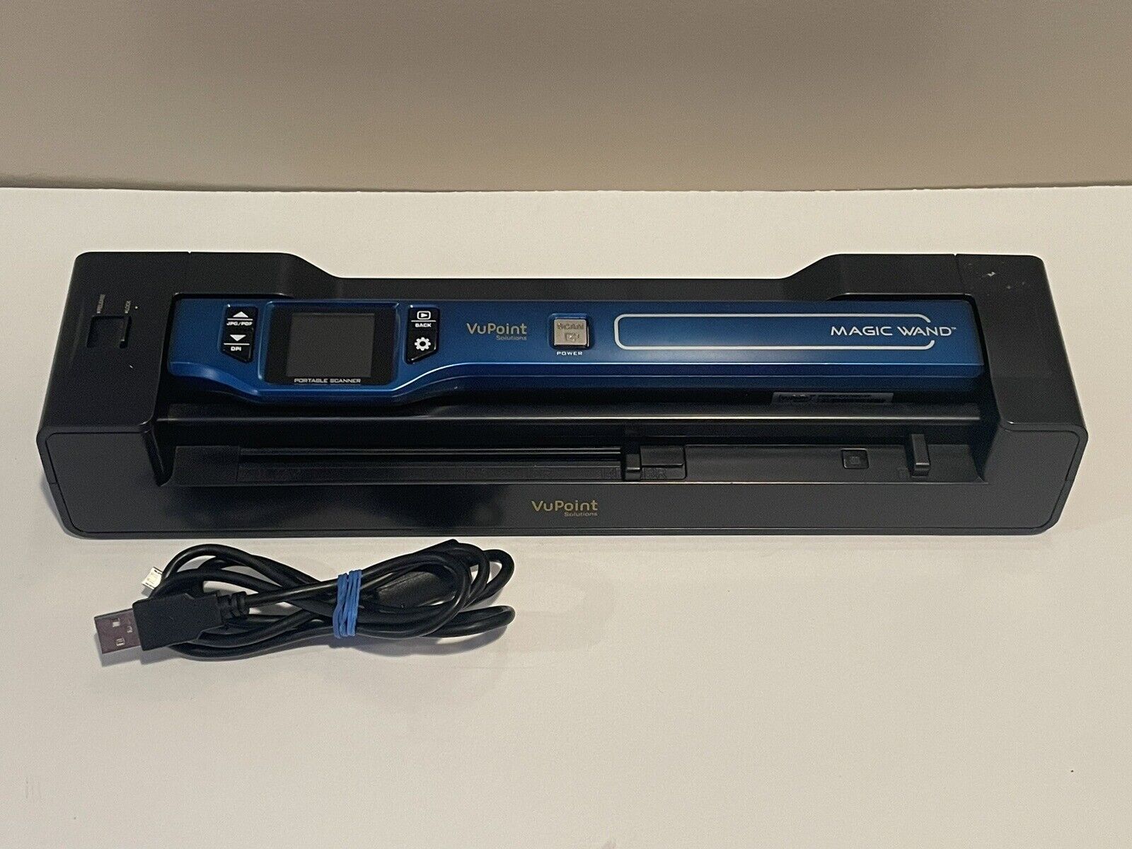 VuPoint Magic Wand Portable Scanner with Auto-Feed Dock PDSDK-ST470-VP Blue