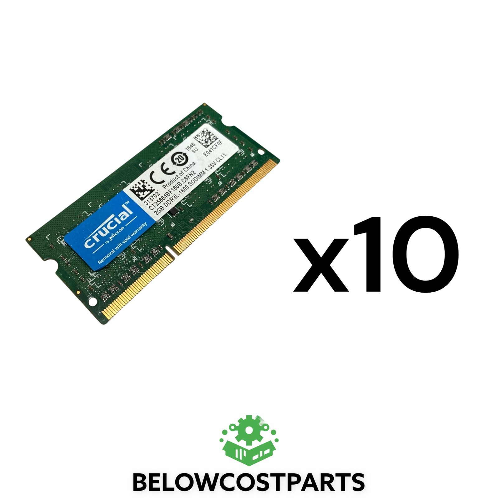💻 Crucial 20GB (10x2GB) DDR3L-1600 PC3L-12800 SODIMM CT25664BF160B ⚙️