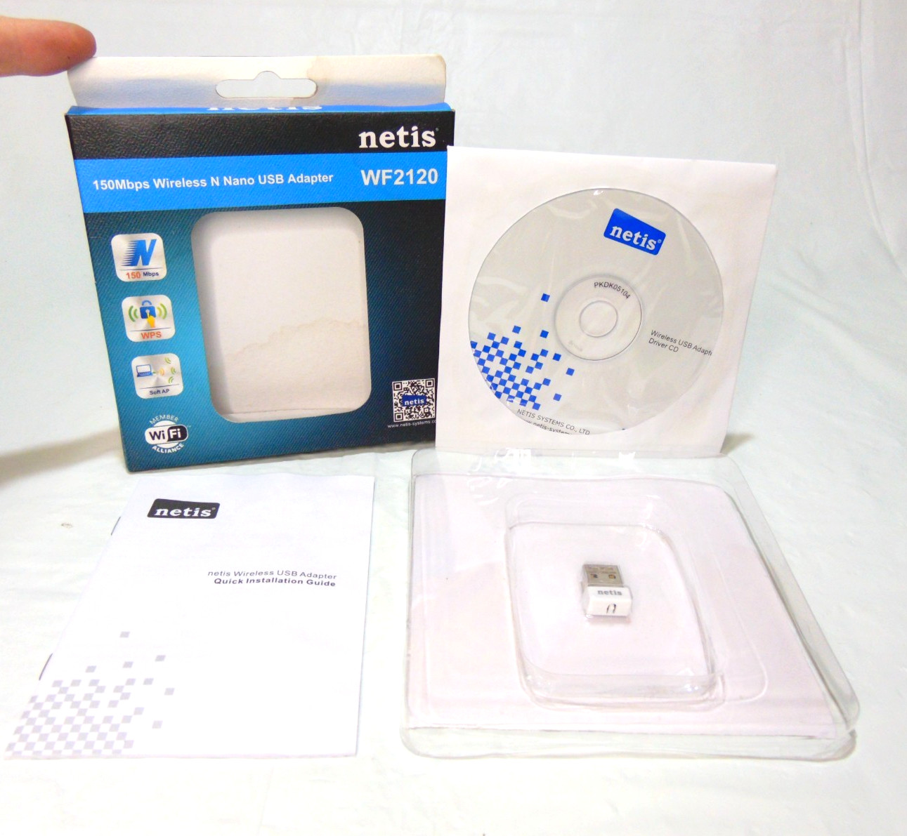 Netis WF2120 150Mbps Wireless N Nano USB WiFi Adapter Silver PC Laptop Windows