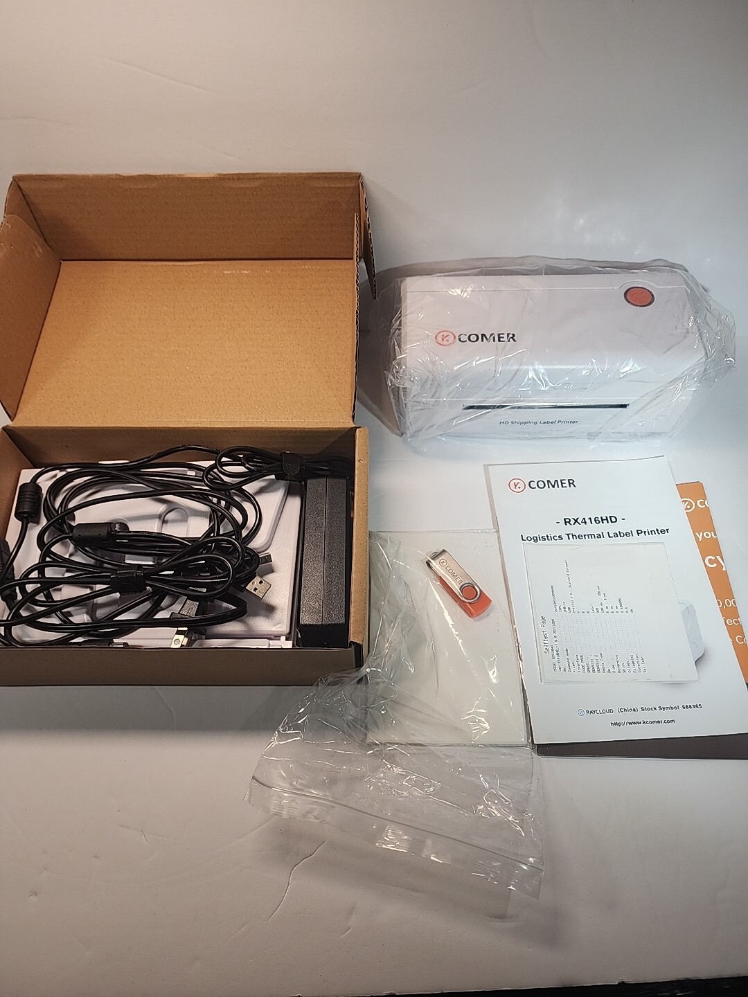 K Comer Thermal Label Printer w/Accessories RX416 