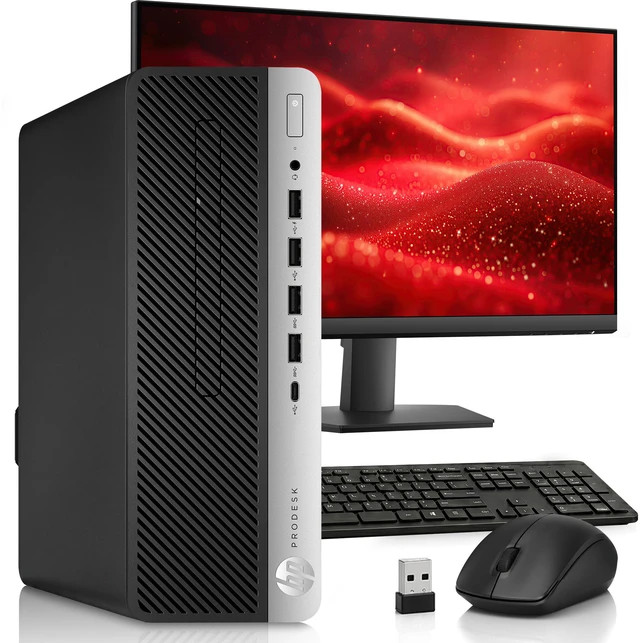 HP Prodesk 600 G3 Business Desktop i5-6500 8GB RAM 256GB SSD 24 in Monitor