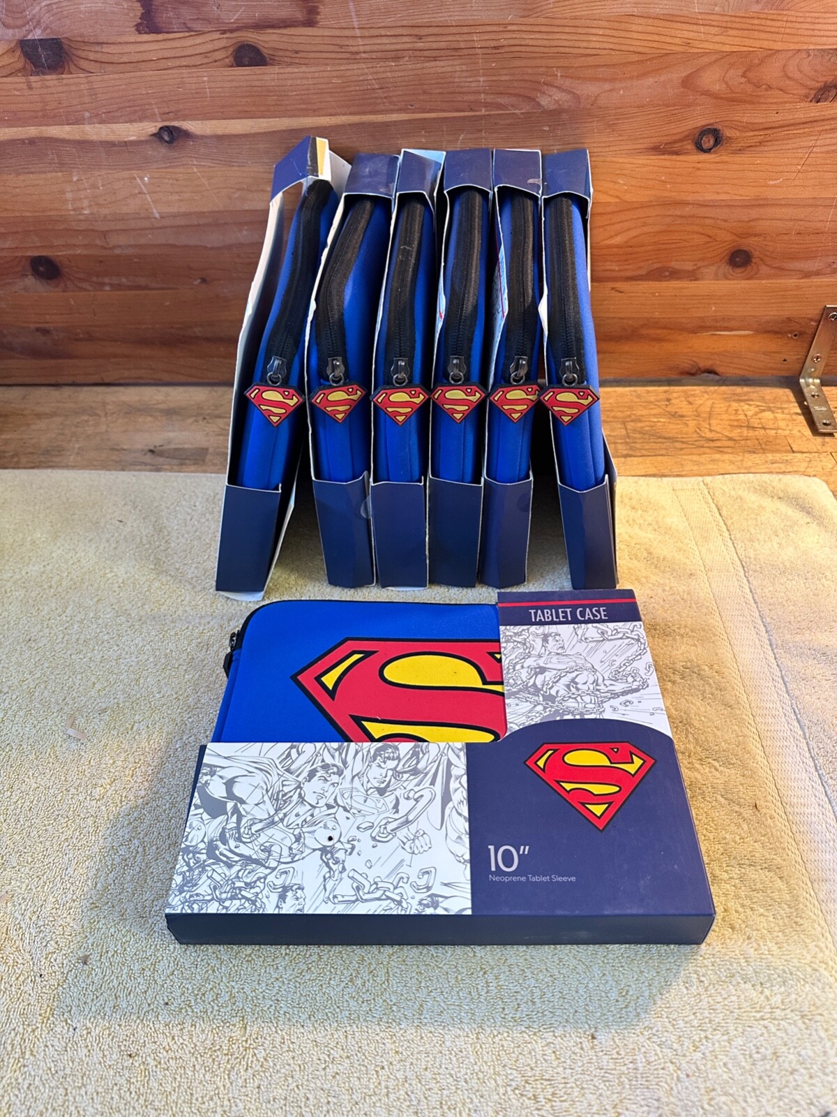 Superman Logo Blue Neoprene iPad Android Tablet Zippered Case Fits up to 10" NEW