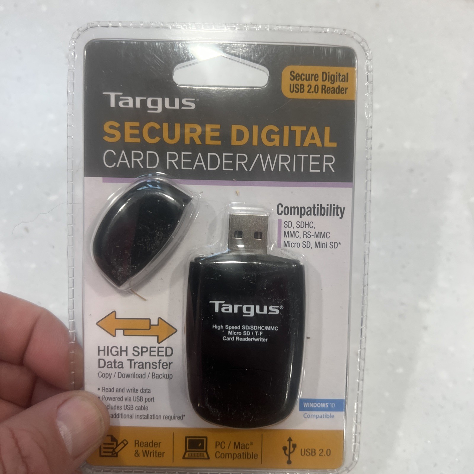 Targus Secure Digital SD Card Reader Writer USB 2.0 For PC/Mac New Old Stock