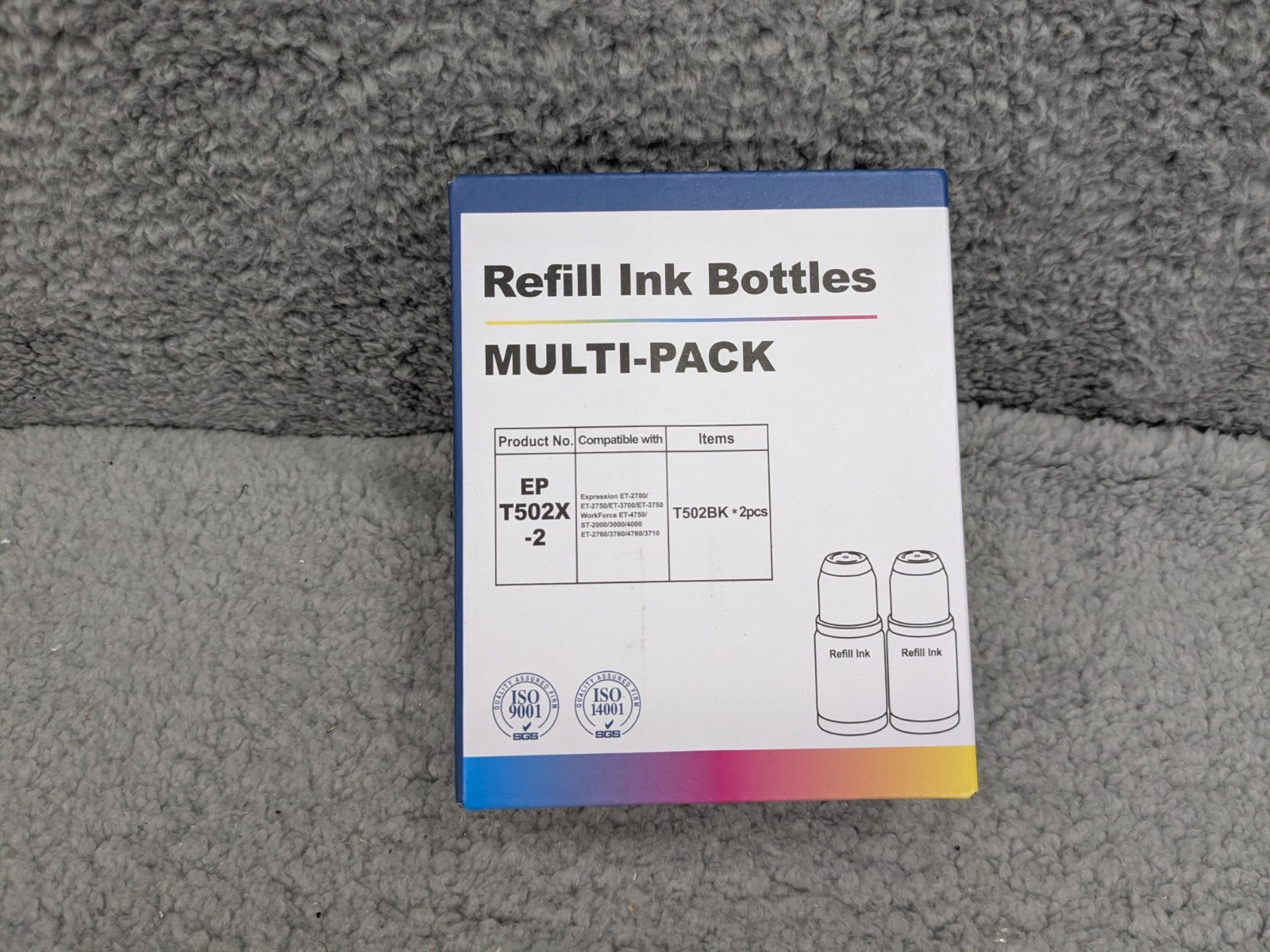 EP T250BK, Blank Ink Refills, 2x 130ml Bottles, New, 2 Pack