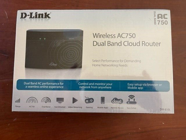 D-Link Wireless AC750 Dual Band Cloud Router, DIR-810L New Open Box