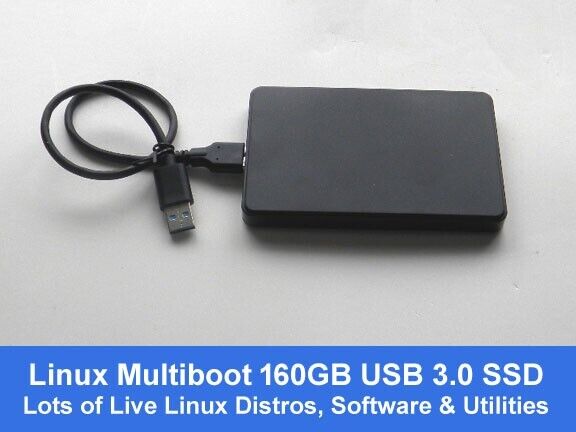 Live Linux Multiboot 160GB USB SSD With Lots of OS, Software & Utilities