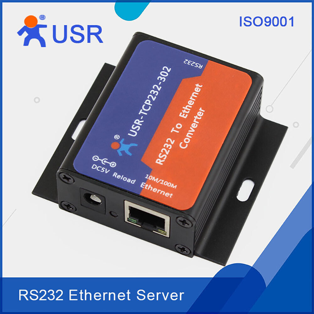 Serial RS232 to Ethernet Converter TCP IP Server Module Support DHCP / DNS