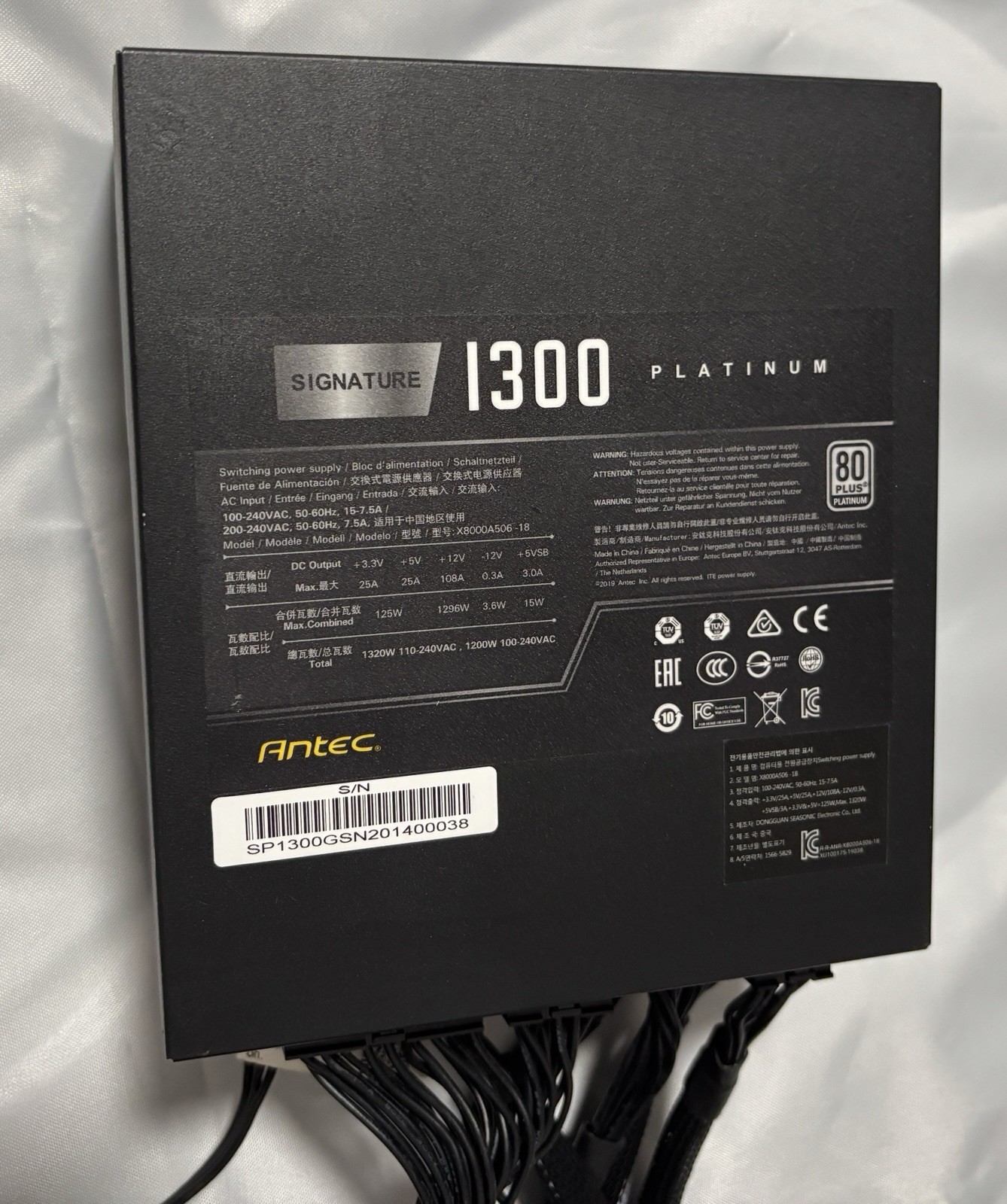 Antec SP1300 Signature Platinum PSU 1300W 80+ ATX Power Supply Full Modular