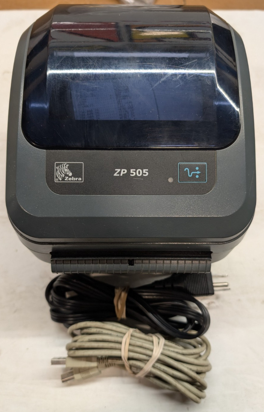 Zebra ZP505 Direct Thermal Label Printer USB Serial w/ Power Cord Tested 4x6