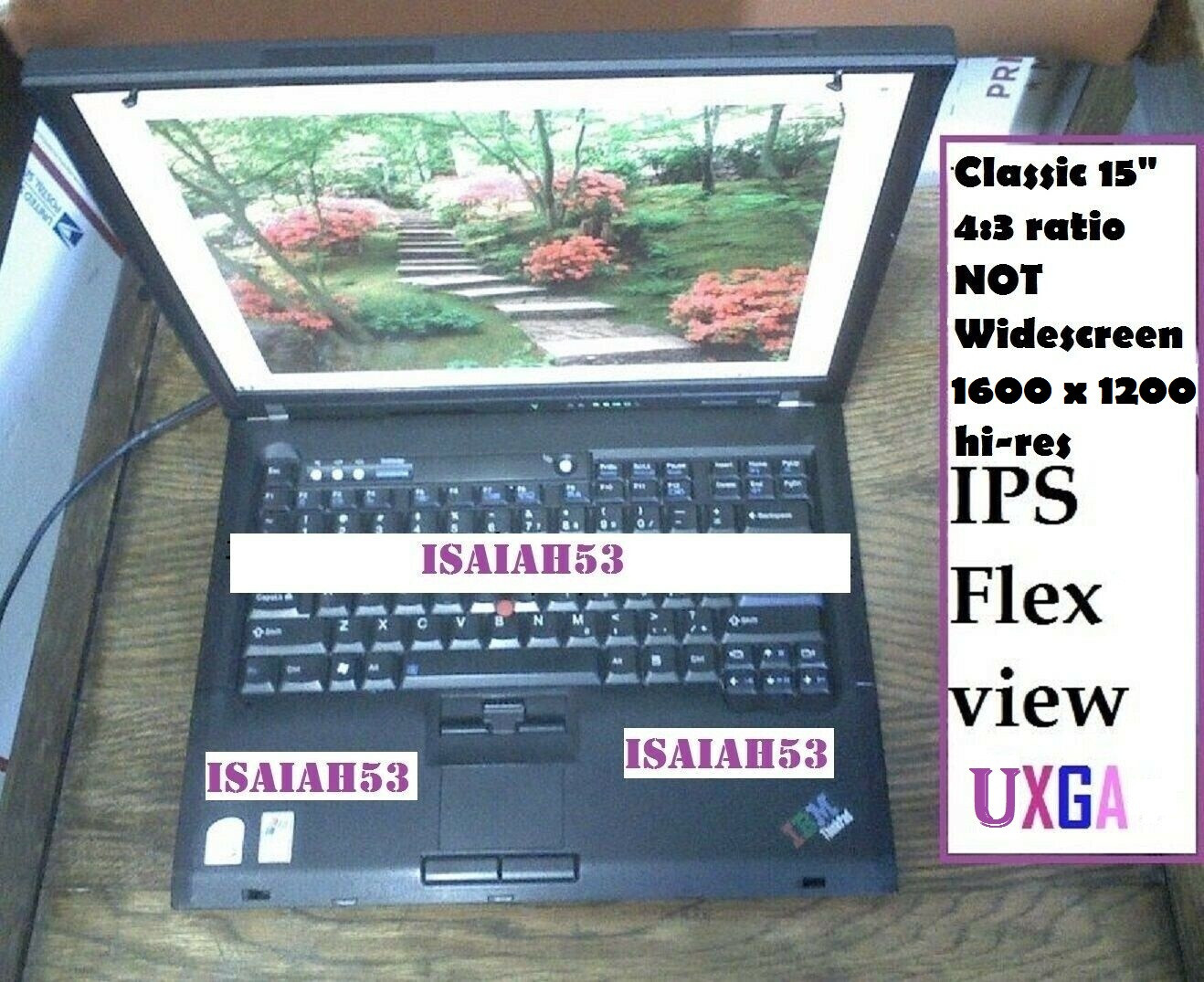CLASSIC Lenovo T601F ✅FRANKENPAD✅ 15" NOT WIDESCREEN USED LCD ☆ UXGA IPS laptop