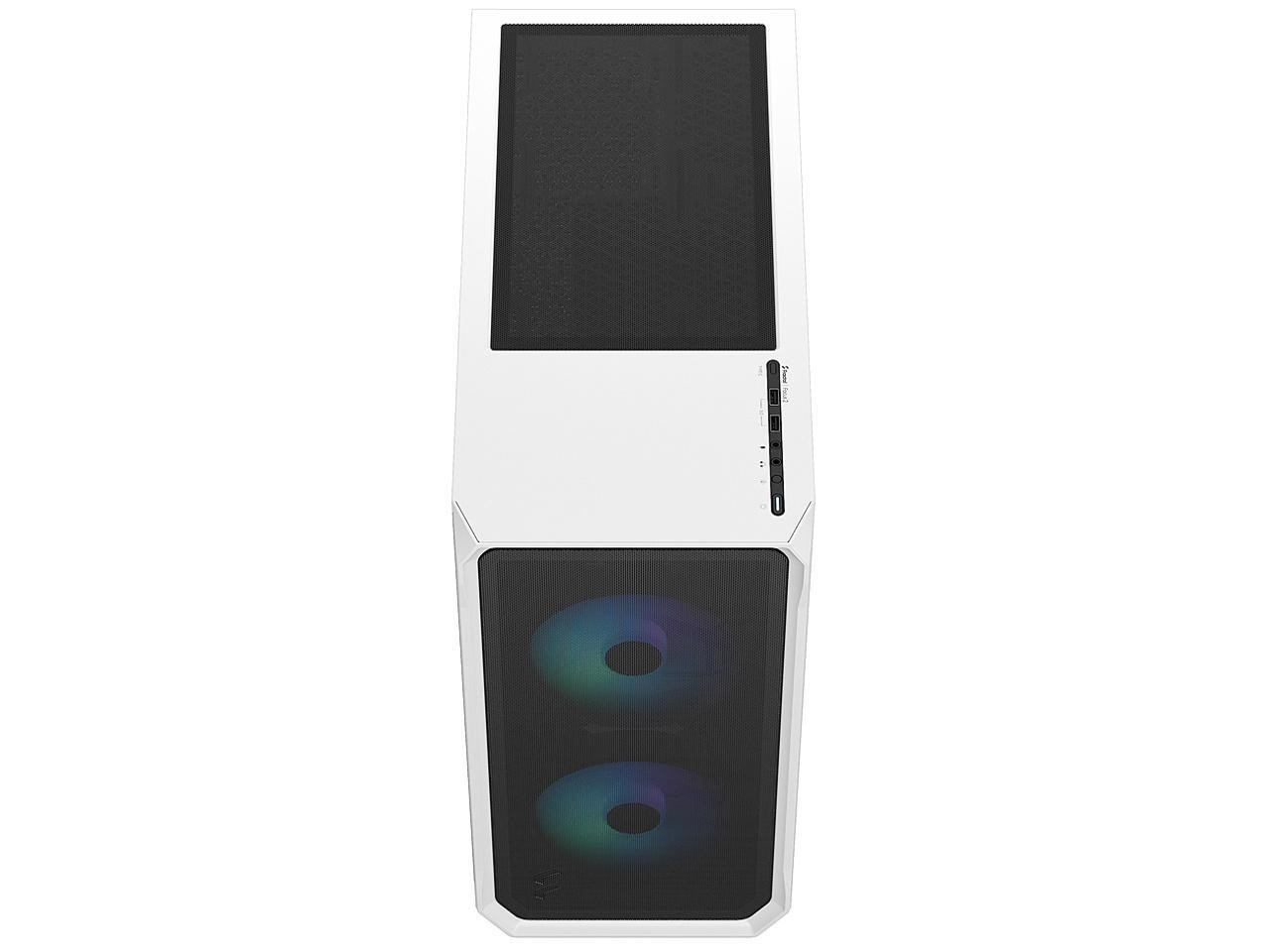 Design Focus 2 RGB White ATX mATX Mini ITX Clear Tinted Tempered Glass Fractal