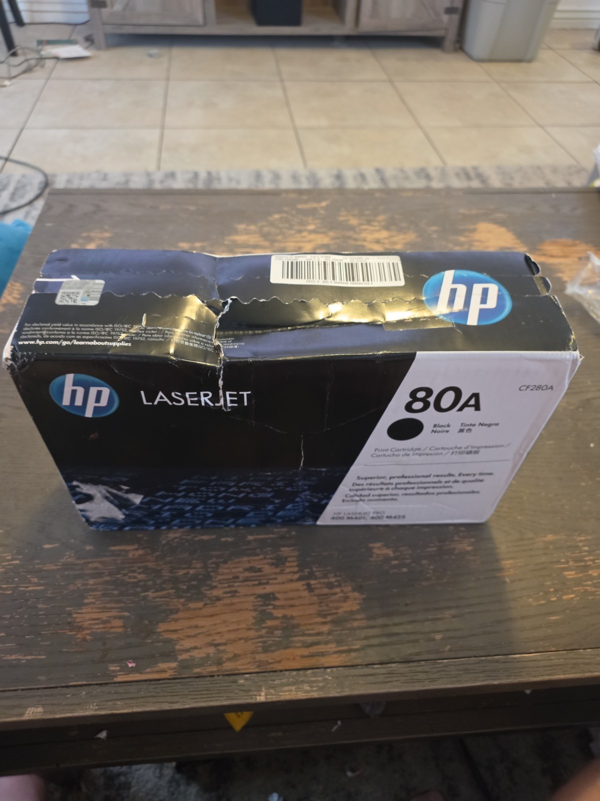 HP 80A New Sealed Black Genuine Toner Cartridge (CF280A) (Slightly Damaged Box)