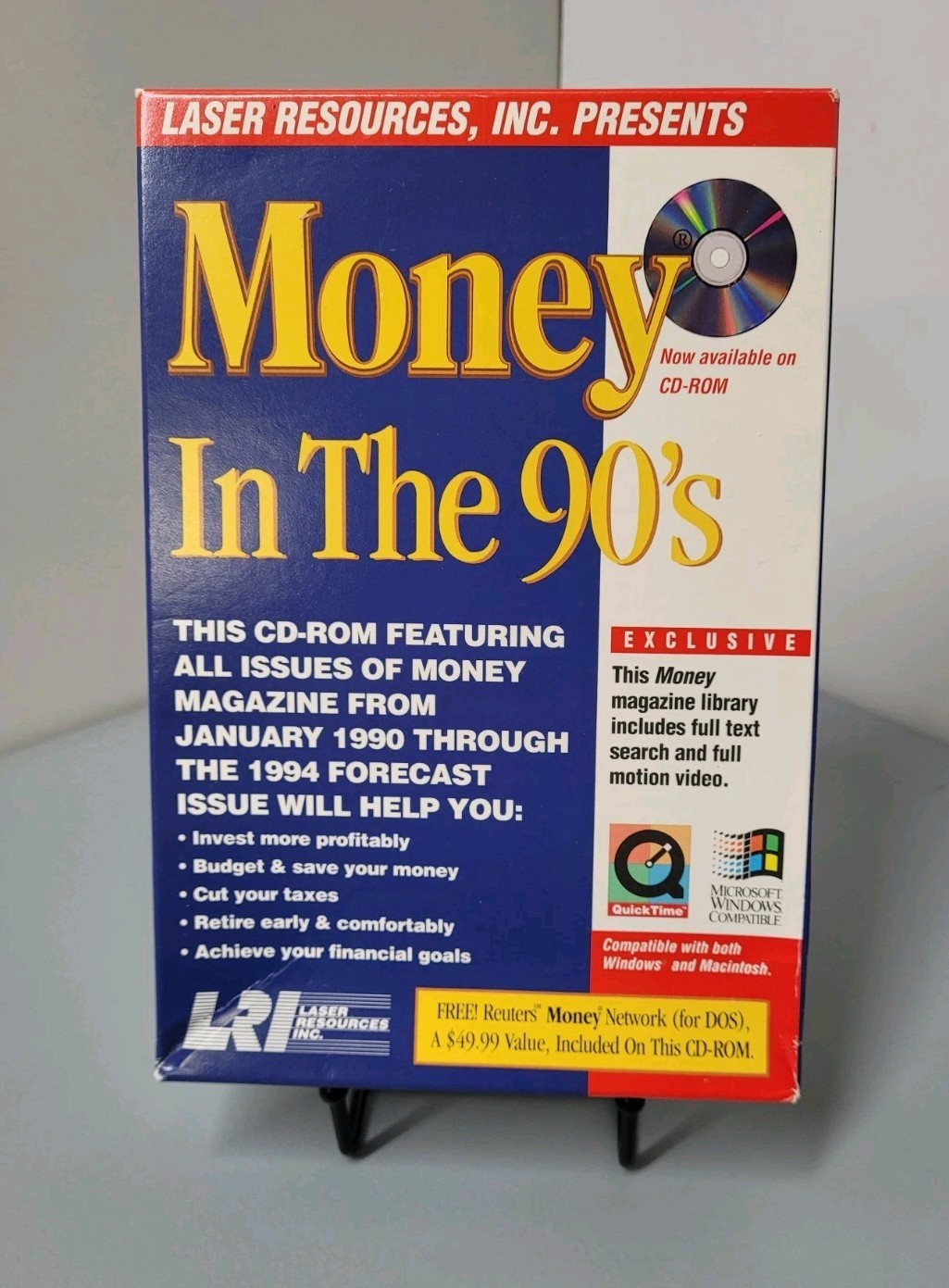 VINTAGE Laser Resources Money In The 90s CD-ROM Open Box Prop Collectible 