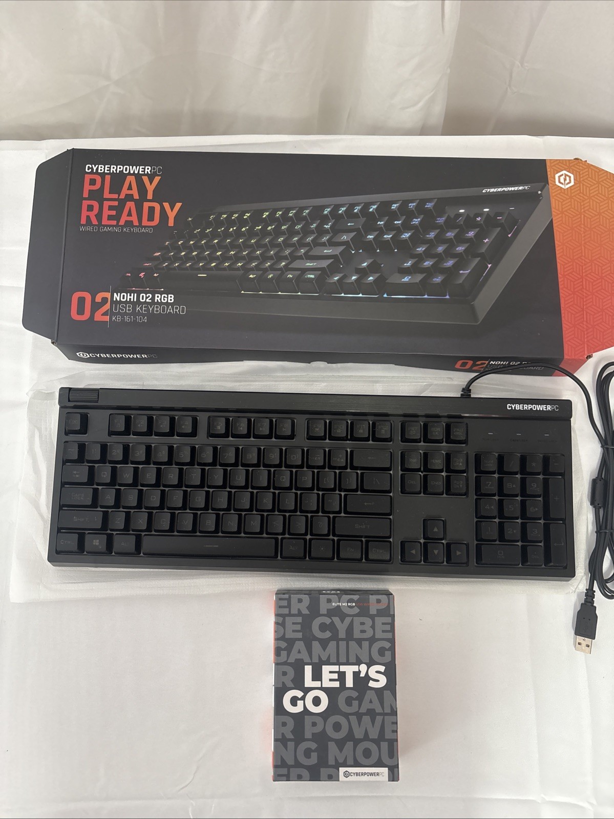 CyberPowerPC NOHI 02 RGB Gaming Keyboard + ELITE M2 Mouse USB Wired Bundle