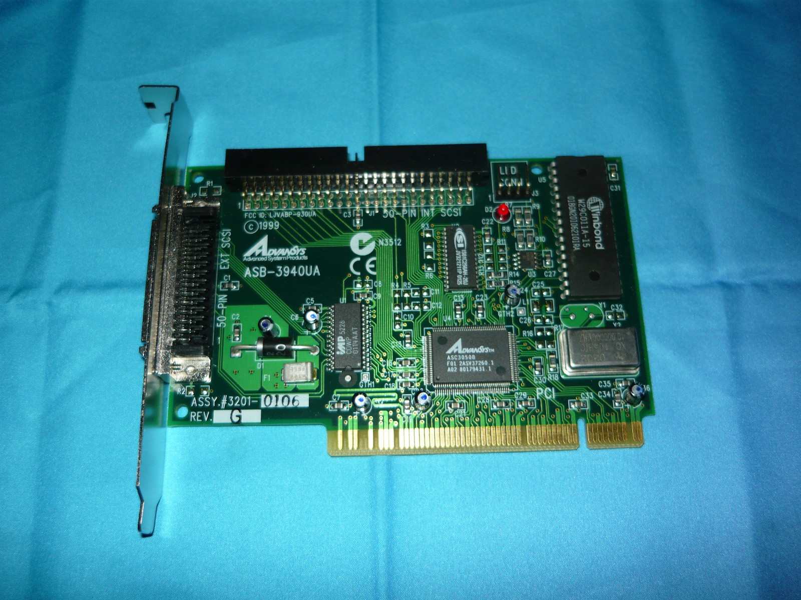 Vintage AdvanSys ASB-3940UA PCI SCSI Controller Card Used Good