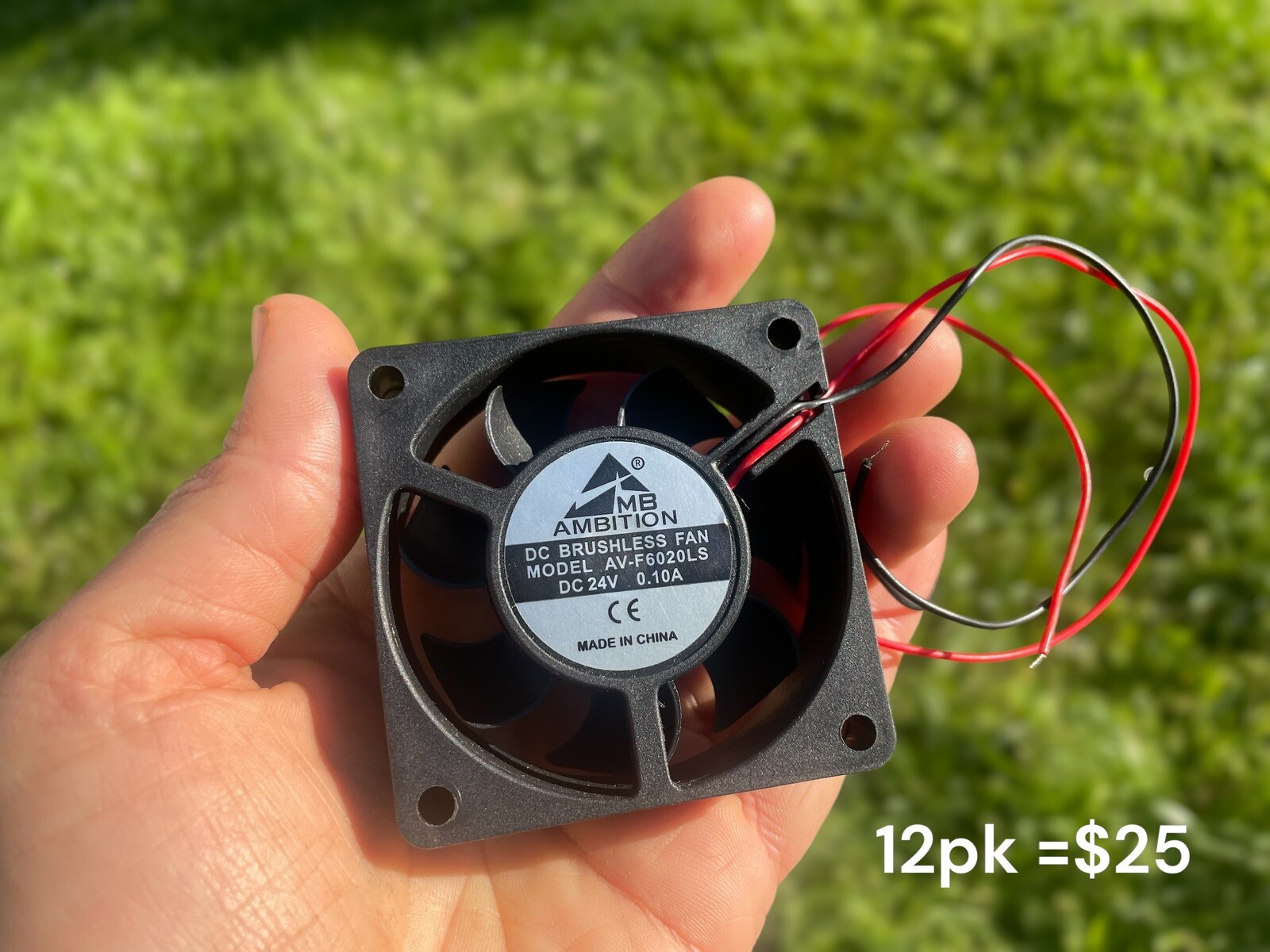 12 Pack Dc Brushless Fan 24v .10a Model AV-F6020LS NEW