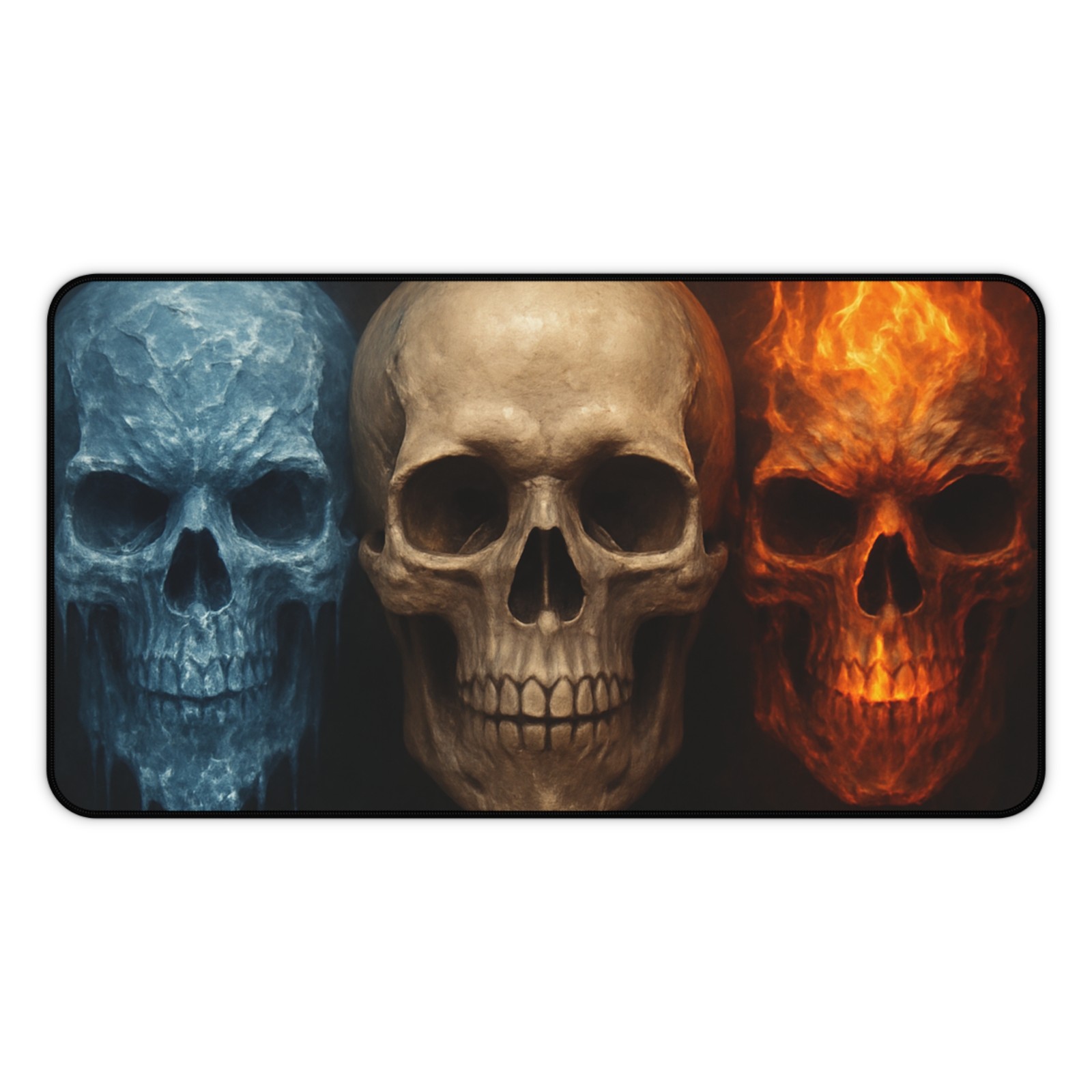 Edgy Skull Desk Mat - Gamer Office Decor, Halloween Gift Skull Art