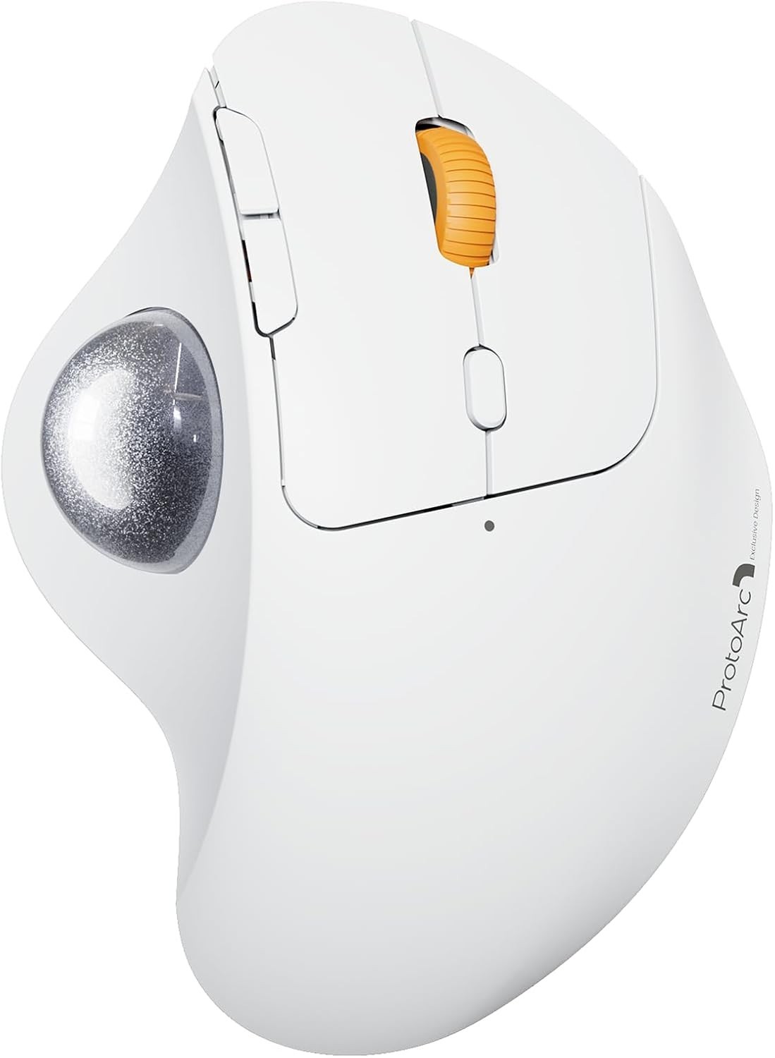 ProtoArc EM04 Wireless Trackball Mouse, Ergonomic Bluetooth Rechargeable- White