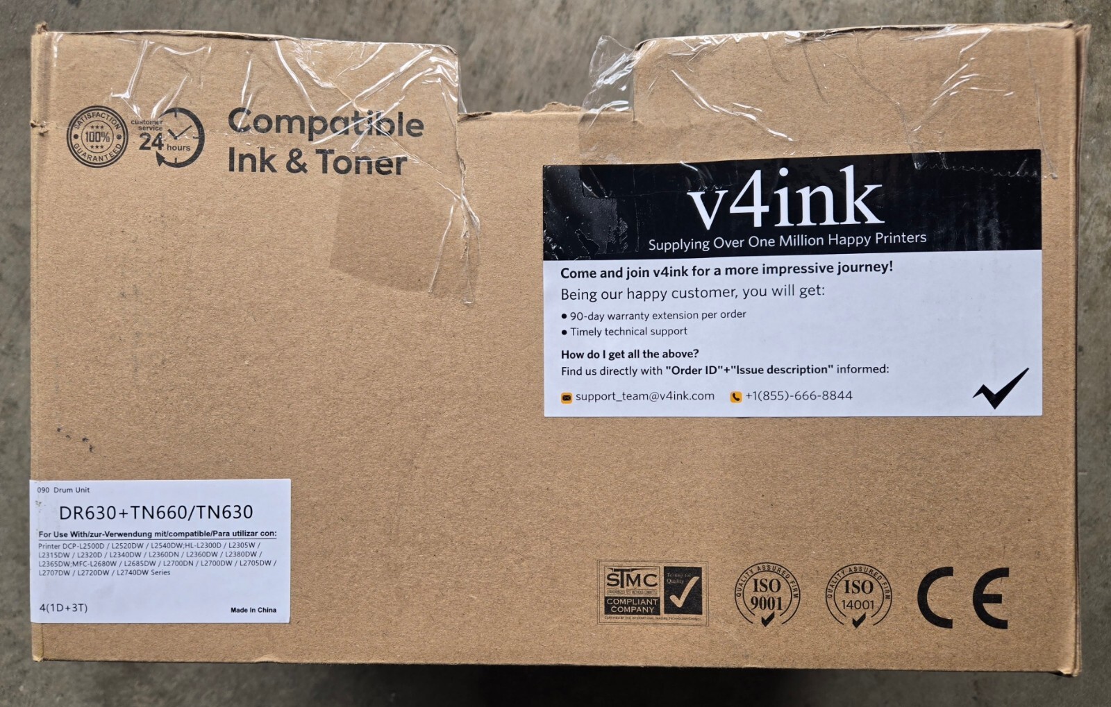 v4ink Compatible DR630 TN660 Set Replacement, Brother DR630 Drum TN660 Toner 20B