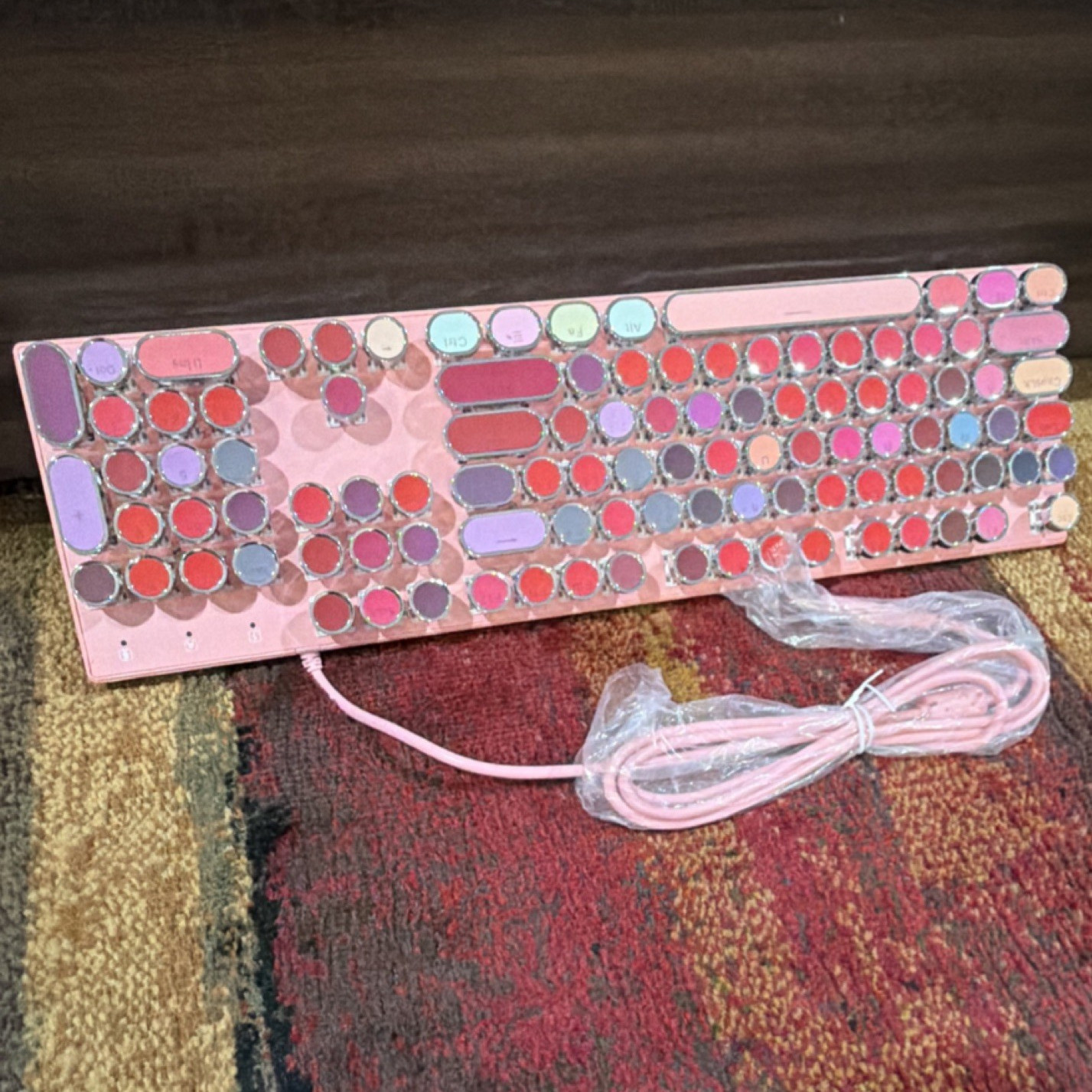 Pink Wired Keyboard for Computer and Laptop - Wired Connectivity