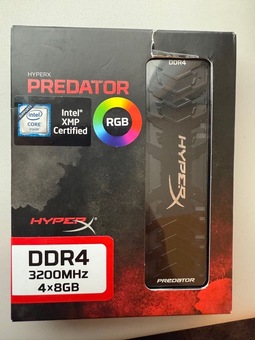 HyperX Predator 32GB (4x8GB) DDR4 3200MHz RGB Memory Used
