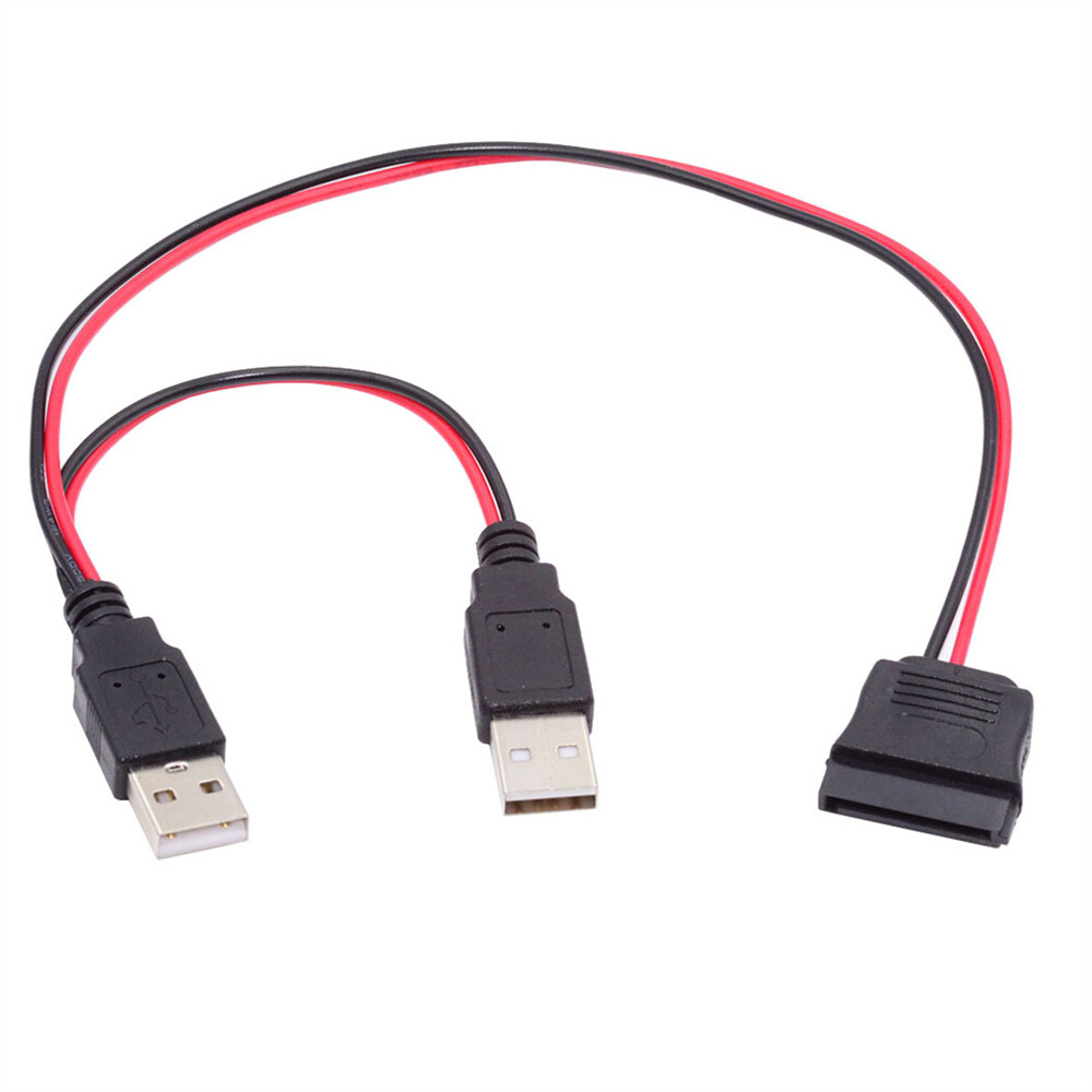 Cablecy DC 5V USB to SATA 15Pin Power Cable for 2.5 inch SATA HDD SSD 5V 2A Max