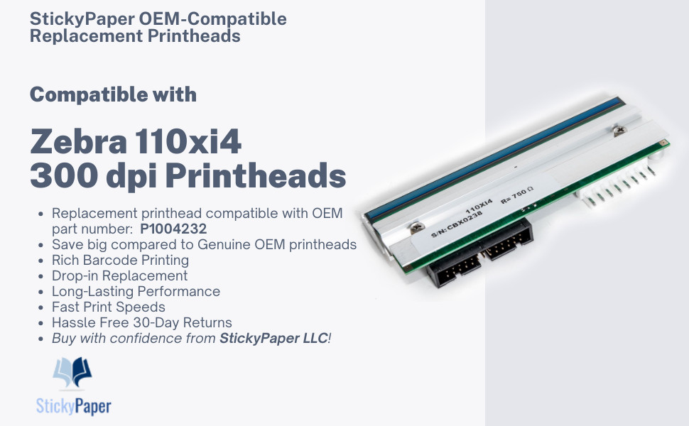 Zebra 110XI4 300 dpi Printhead (P1004232) USA Stocked & Shipped
