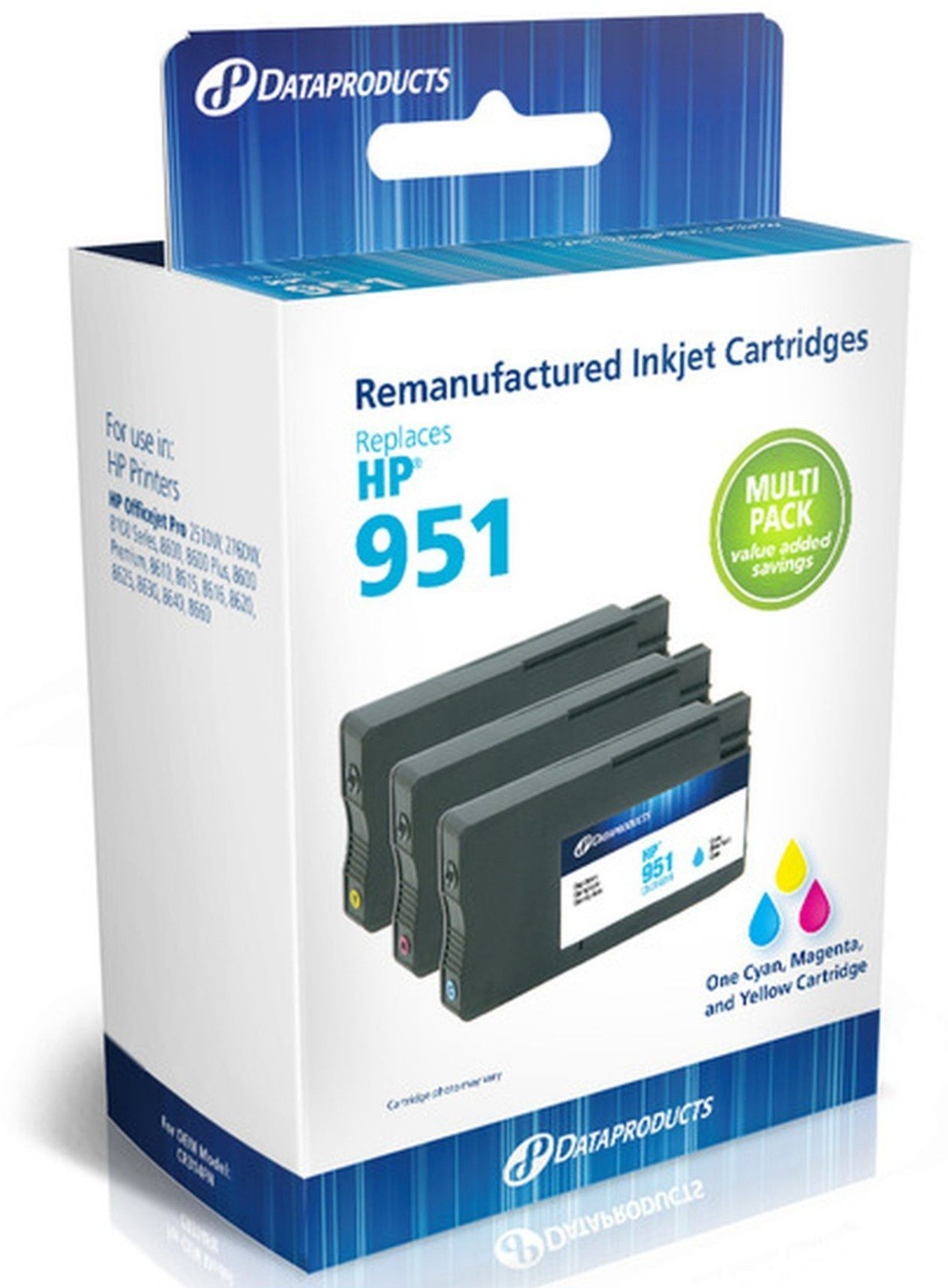 NEW DATAPRODUCTS 3 PACK Ink Cartridges For HP 951 Cyan Magenta Yellow NO BOX