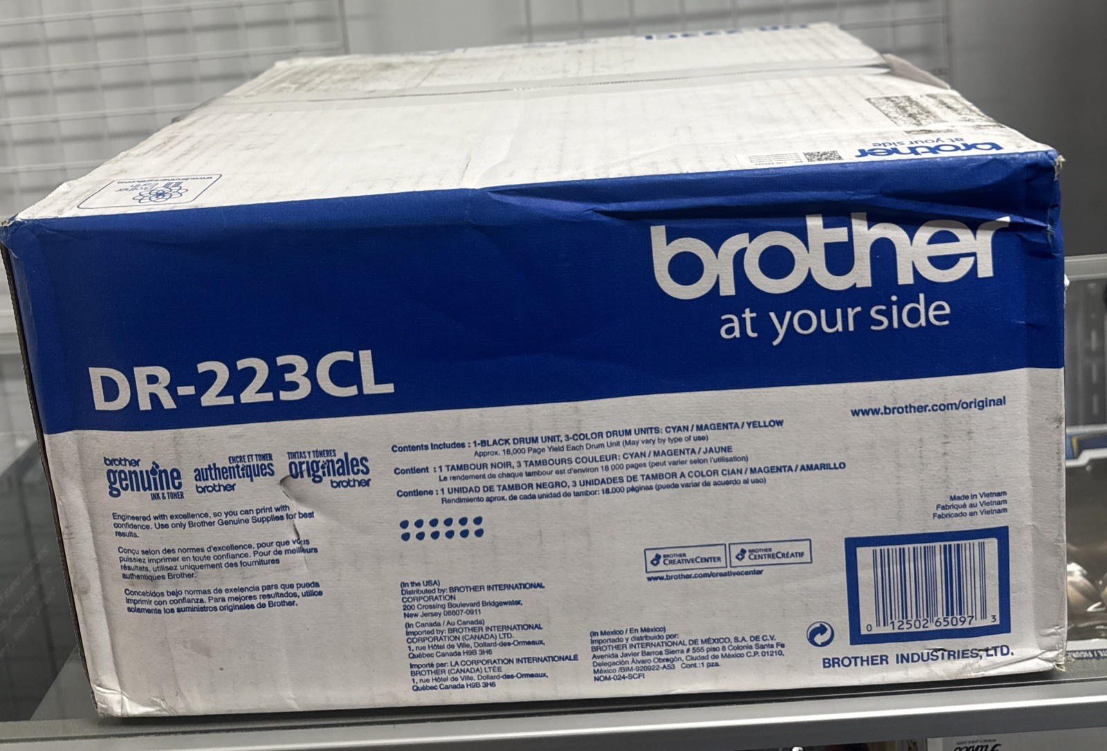 Brother DR223CL Drum Unit, 18,000 Page-Yield, Black/Cyan/Magenta/Yellow