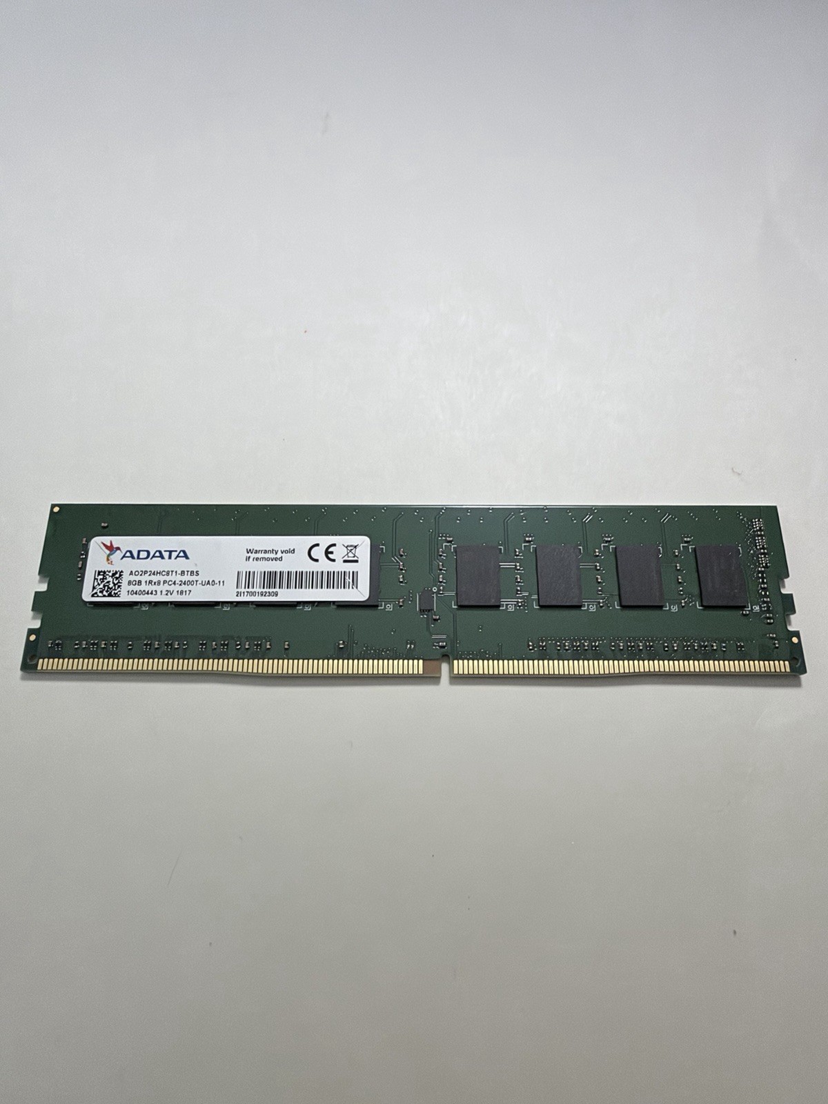 ADATA 8GB DDR4-2400 PC4-2400T Desktop RAM 1Rx8 UDIMM AO2P24HC8T1-BTBS