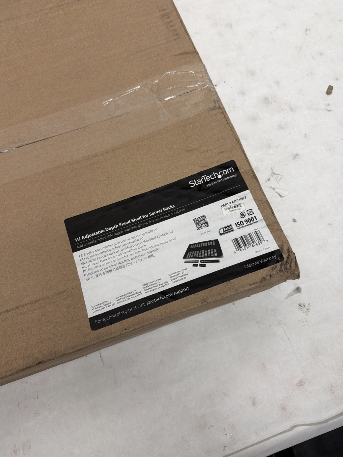 StarTech.com ADJSHELF 1U Adjustable Mounting Depth Vented Rack Mount Shelf