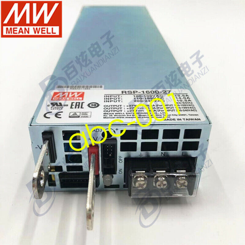 1 pcs MEAN WELL  RSP-1600-27 1600W  27V 59A  PFC  switch power supply