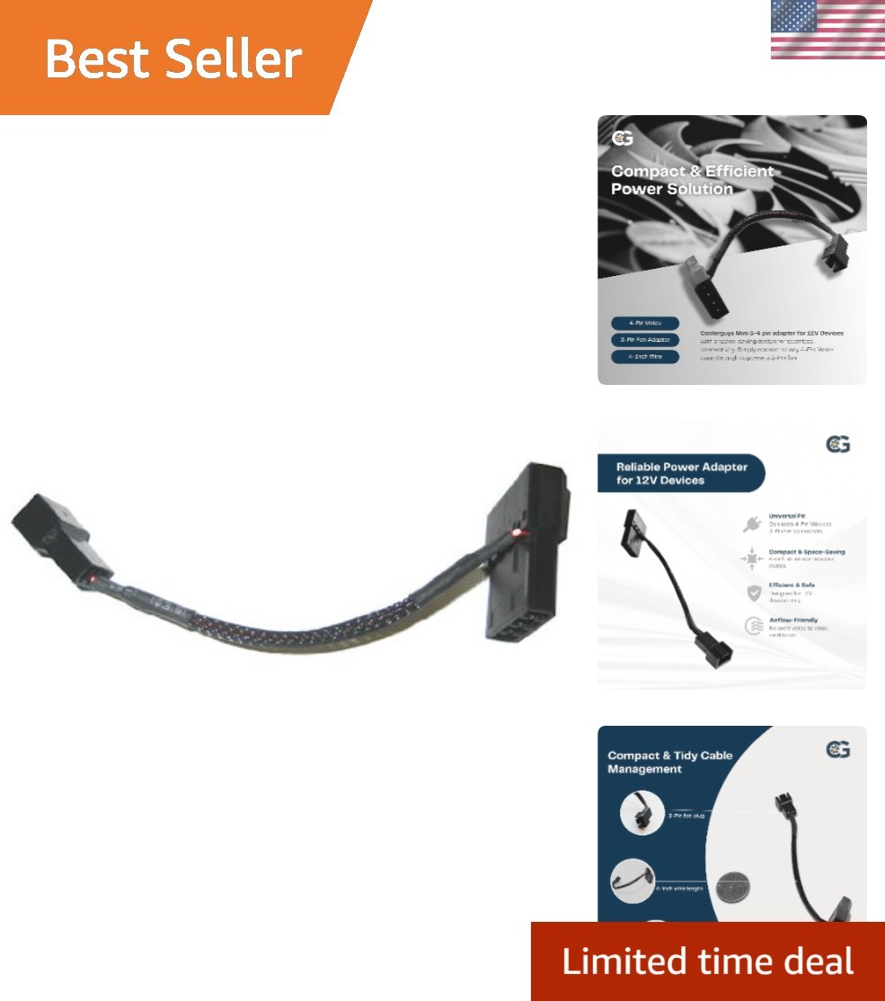 Versatile 3-Pin Cooling Fan Adapter - Compact & High-Performance Solution