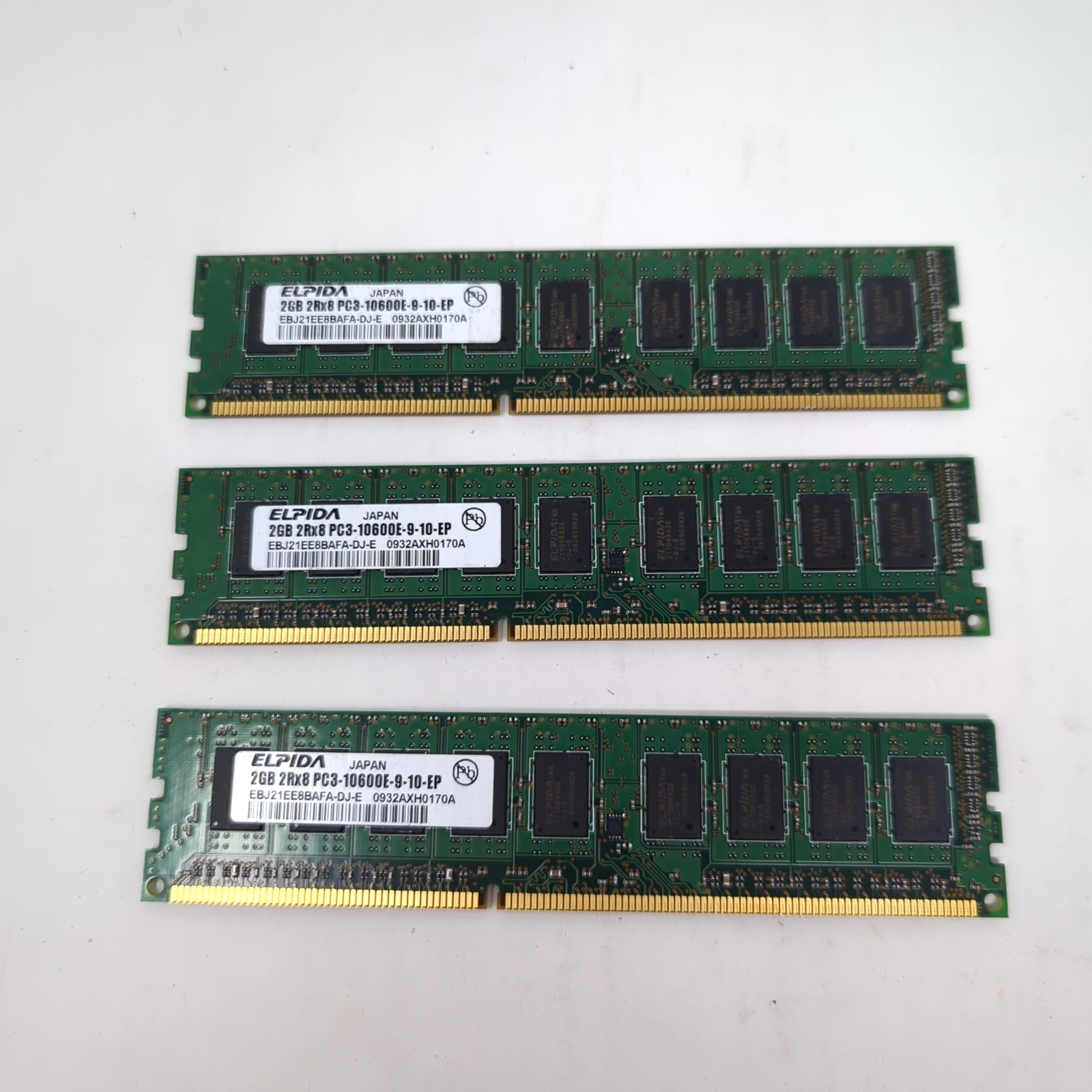 Elpida 6GB (3x 2GB) DDR3 ECC Unbuffered RAM Memory 1333MHz PC3-10600E