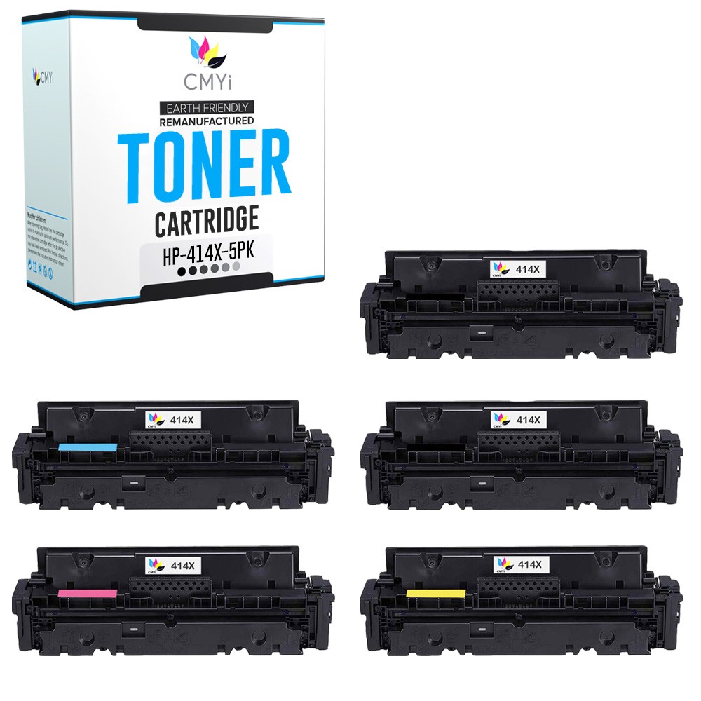 CMYi 5-Pack Replacement 414X Printer Cartridges for HP Color LaserJet Pro M454dn