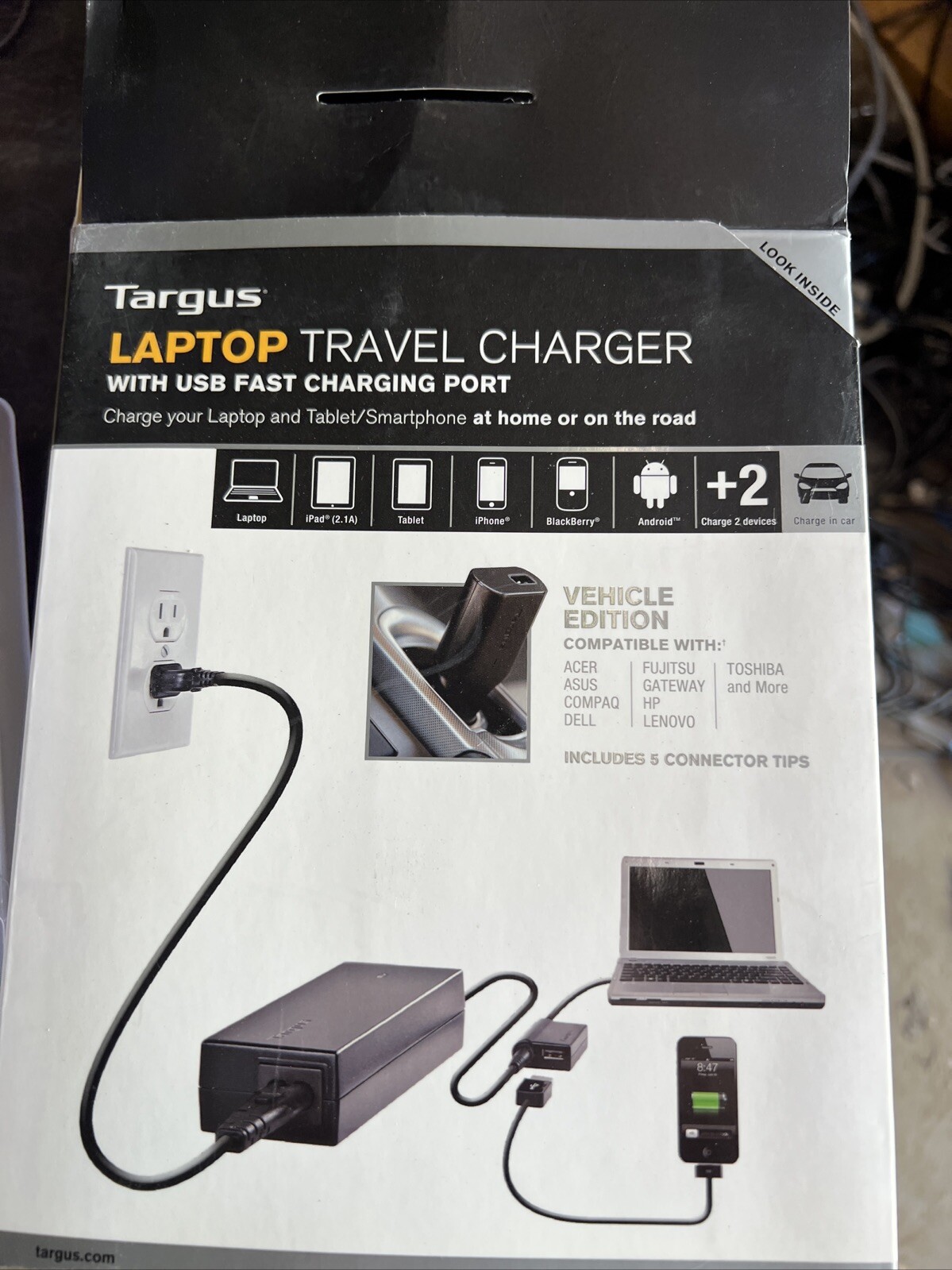 Targus Universal Laptop Charger 90W-USB Fast Charging  - APM32US - NEW OPEN BOX