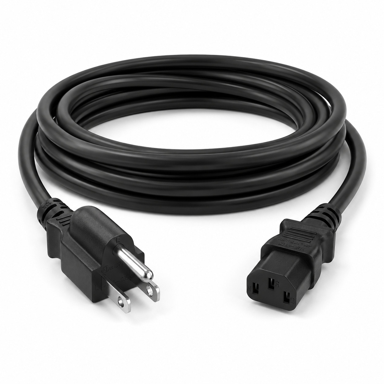 16 AWG Universal Power Cord (IEC320 C13 to NEMA 5-15P) - 1/3/6/8/10/15/25 ft
