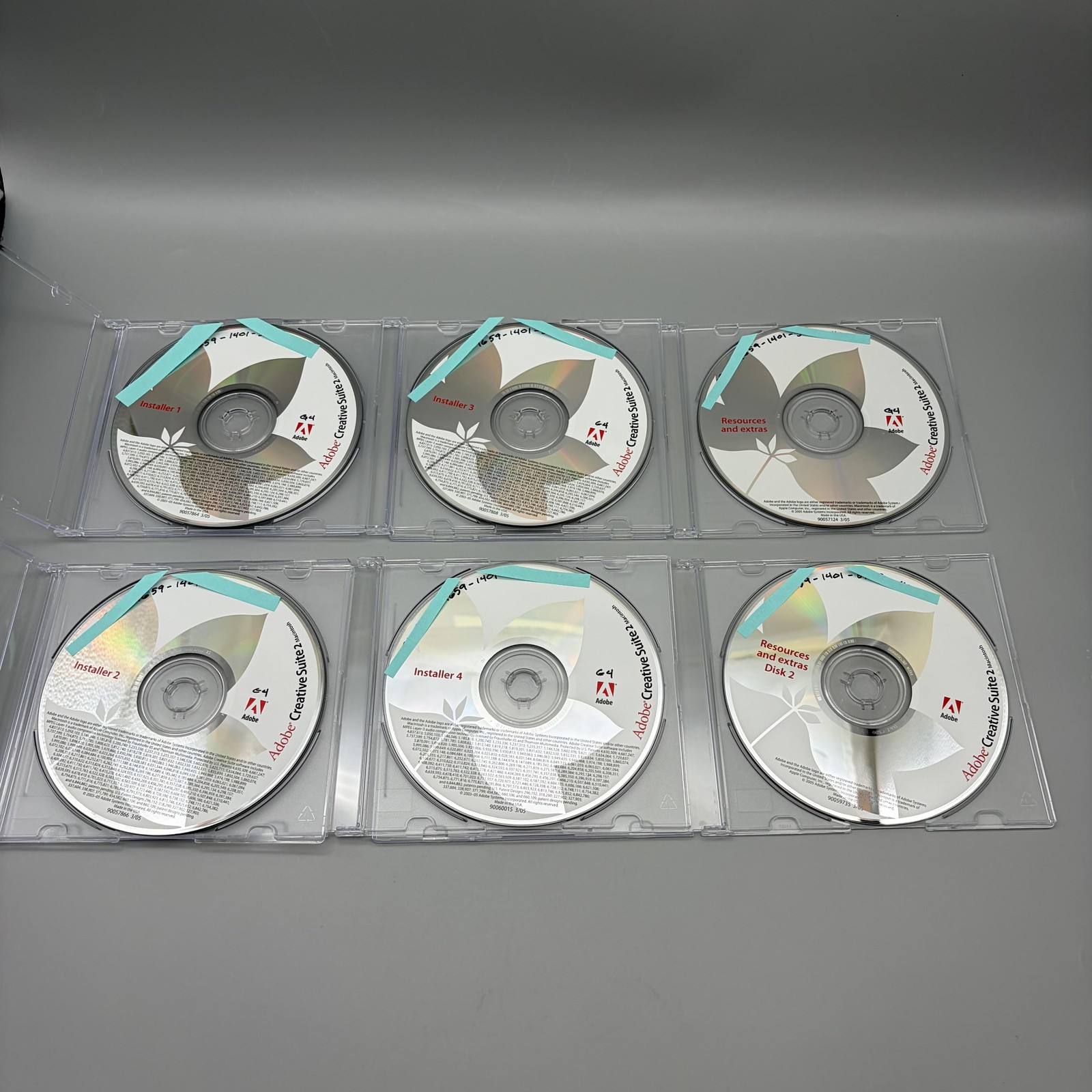 Vintage 2005 Adobe Creative Suite 2 Macintosh 6 CD-ROM Software Discs Mac