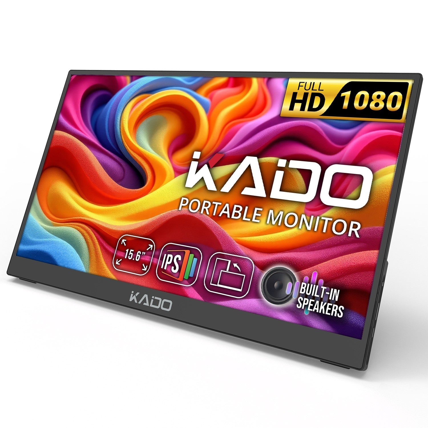 Kado 15.6" Portable Monitor IPS 1920x1080 USB Type-C Plug & Play Second Dispay