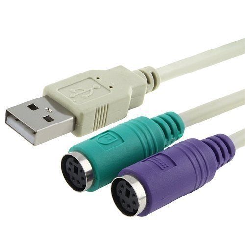 2 PCS USB to Dual A-USB2PS2 PS/2 Adapter for PS/2 Mouse/Keyboard to USB Port NEW