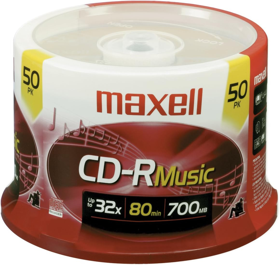 625156 - CDR80MU50PK 80-Minute Music Cd-Rs (50-Ct Spindle) Red