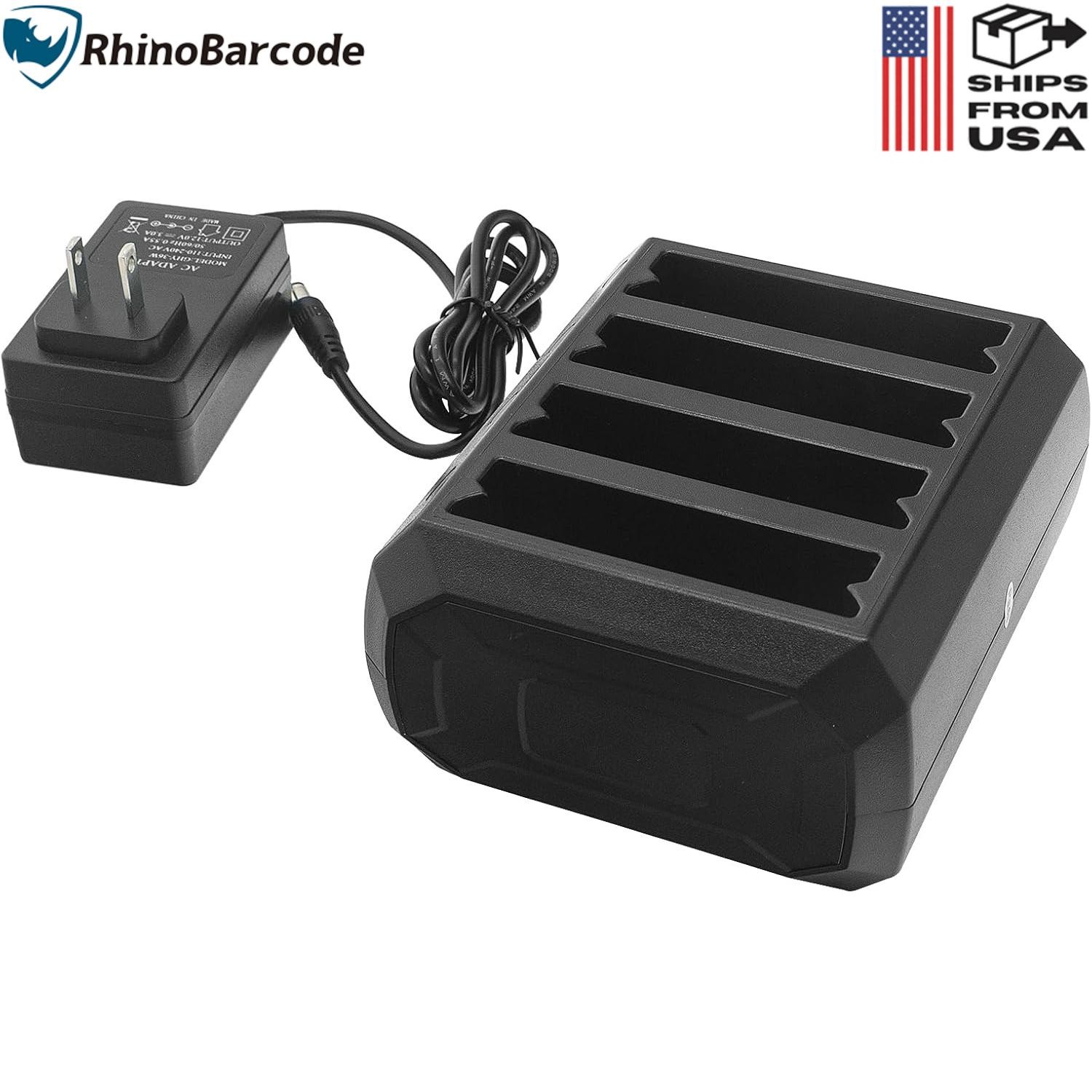 ⭐ 4-Slot Battery Charger Cradle for Zebra TC51, TC52, TC56, TC57 Scanners ⭐