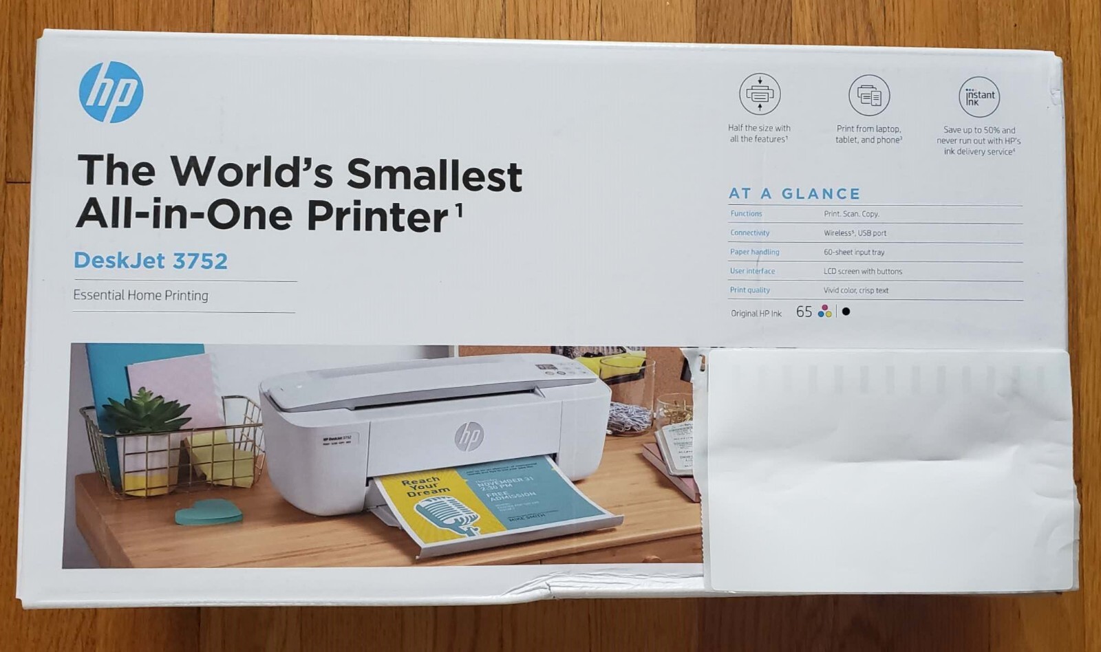 Brand New HP DeskJet 3752 All-in-One Printer, the smallest printer