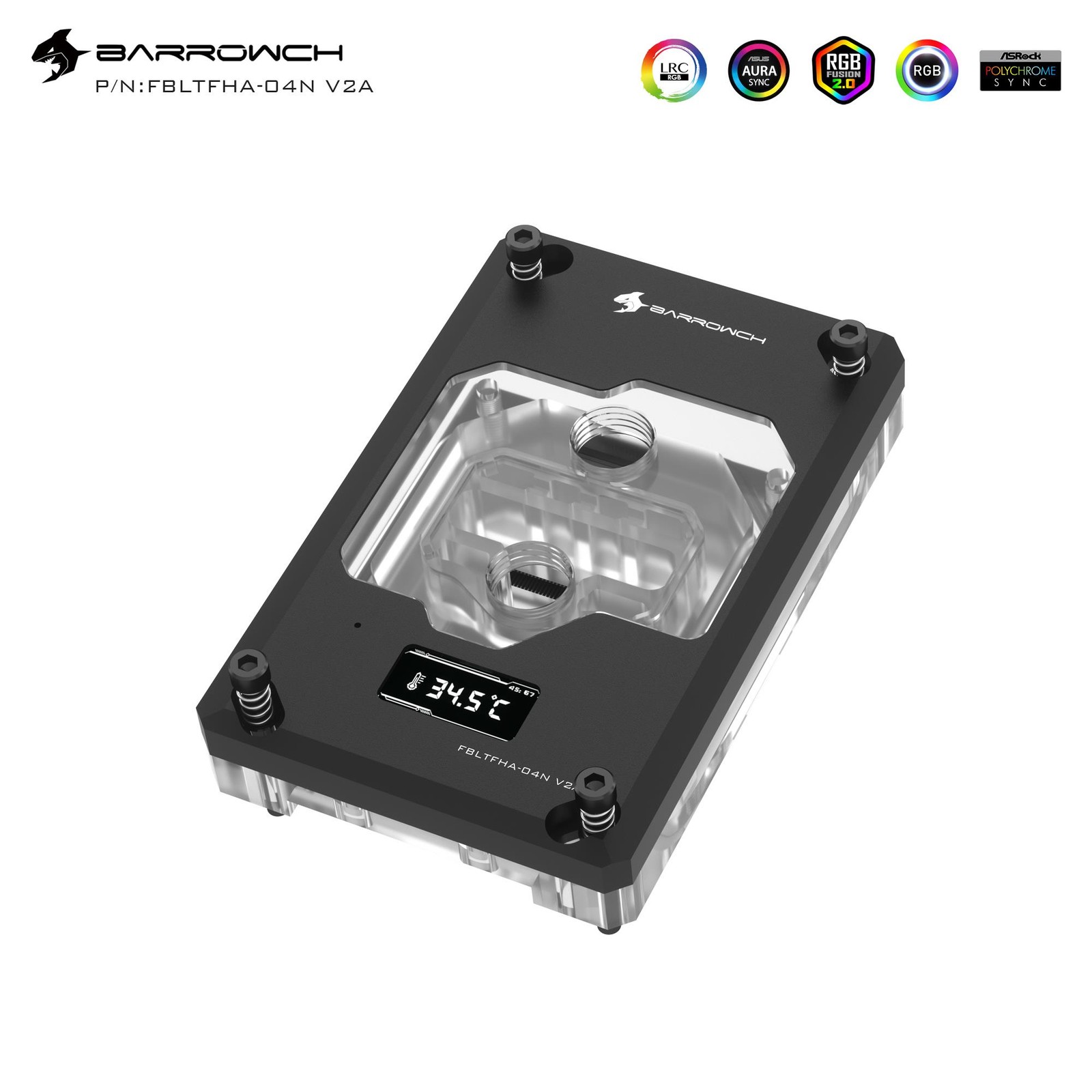 Barrowch RGB CPU Block TFT Display for AMD FBLTFHA-04N V2A