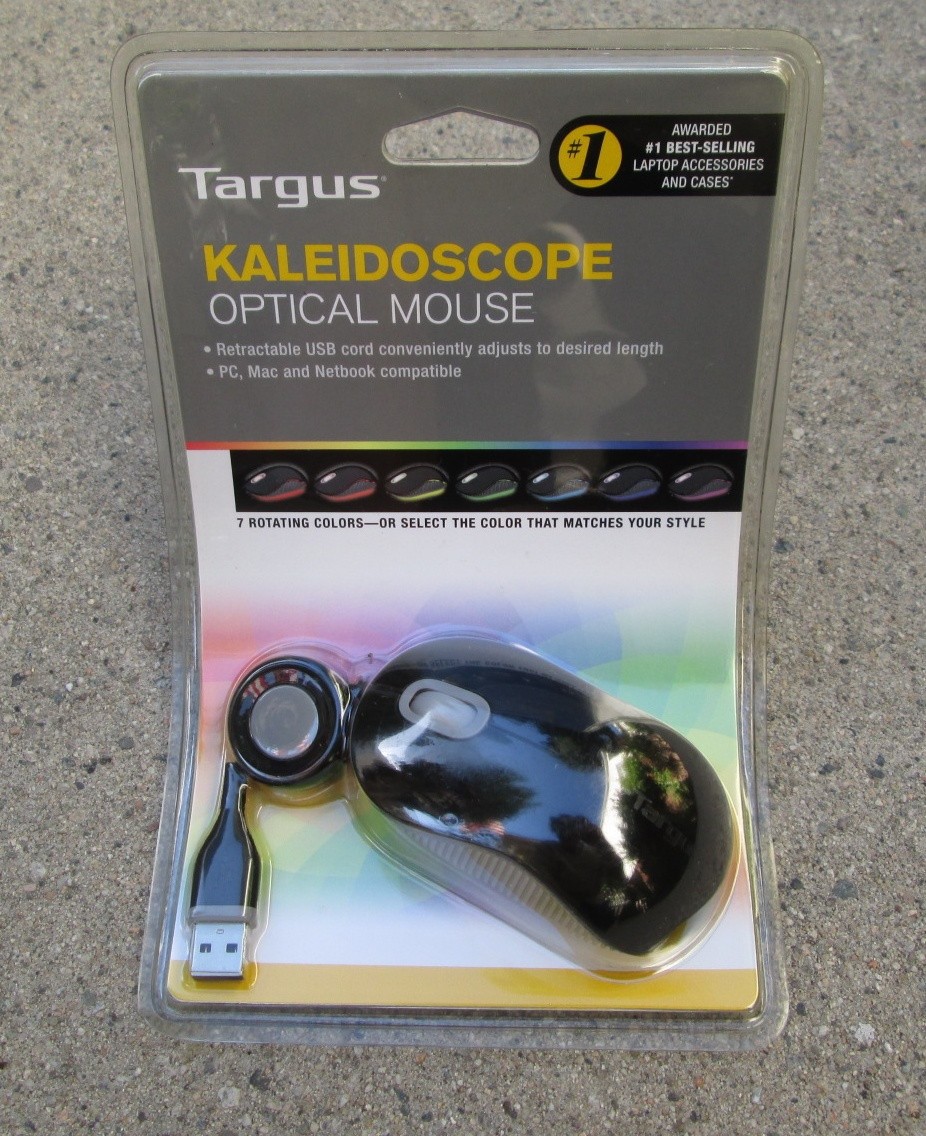 Targus Notebook Optical Mouse Retractable Kaleidoscope Mouse New