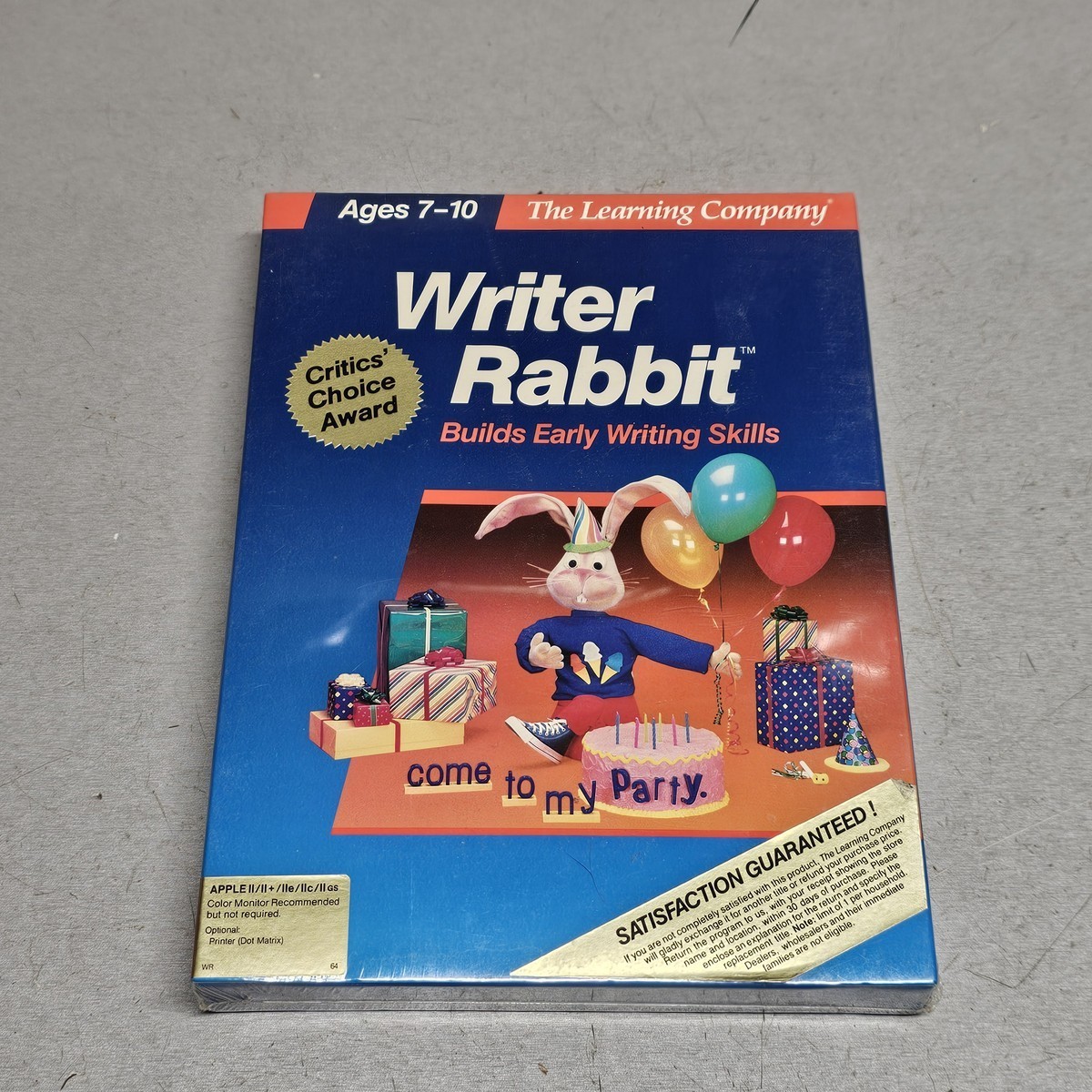 Writer Rabbit (1986) The Learning Company Apple II Sealed Vintage Educational